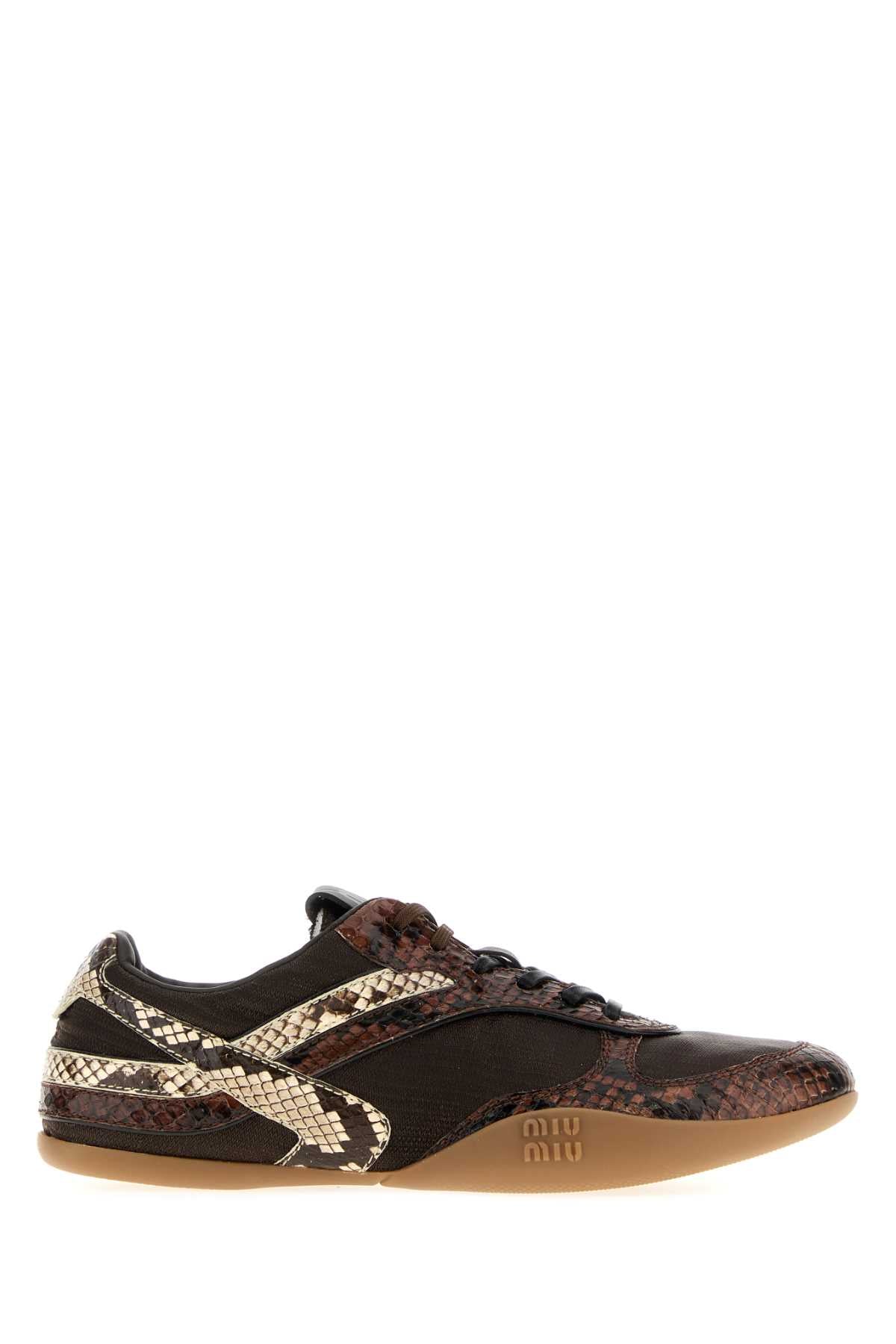 Miu Miu Women Multicolor Fabric And Leather Sneakers MIU MIU