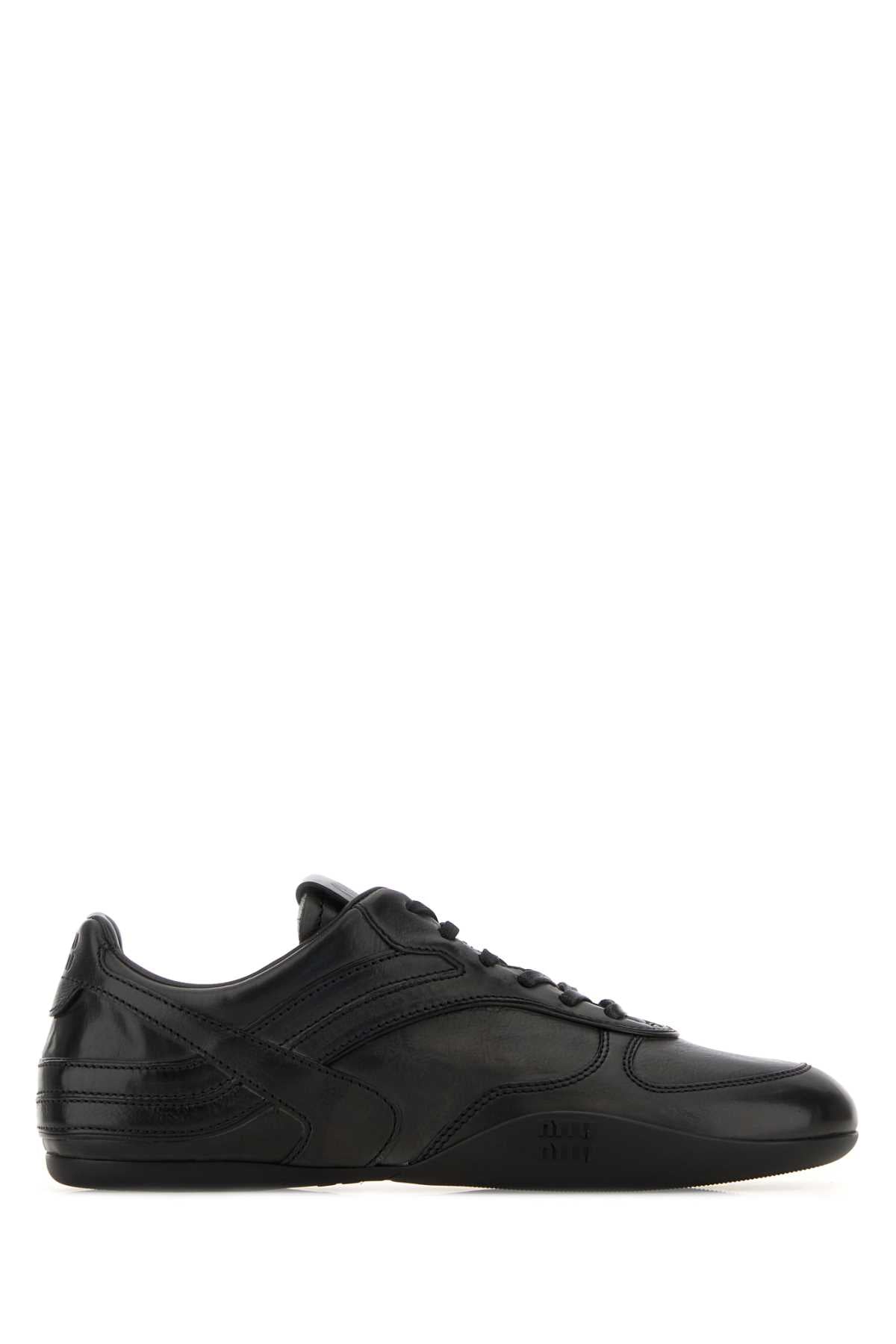 Miu Miu Women Black Leather Sneakers MIU MIU