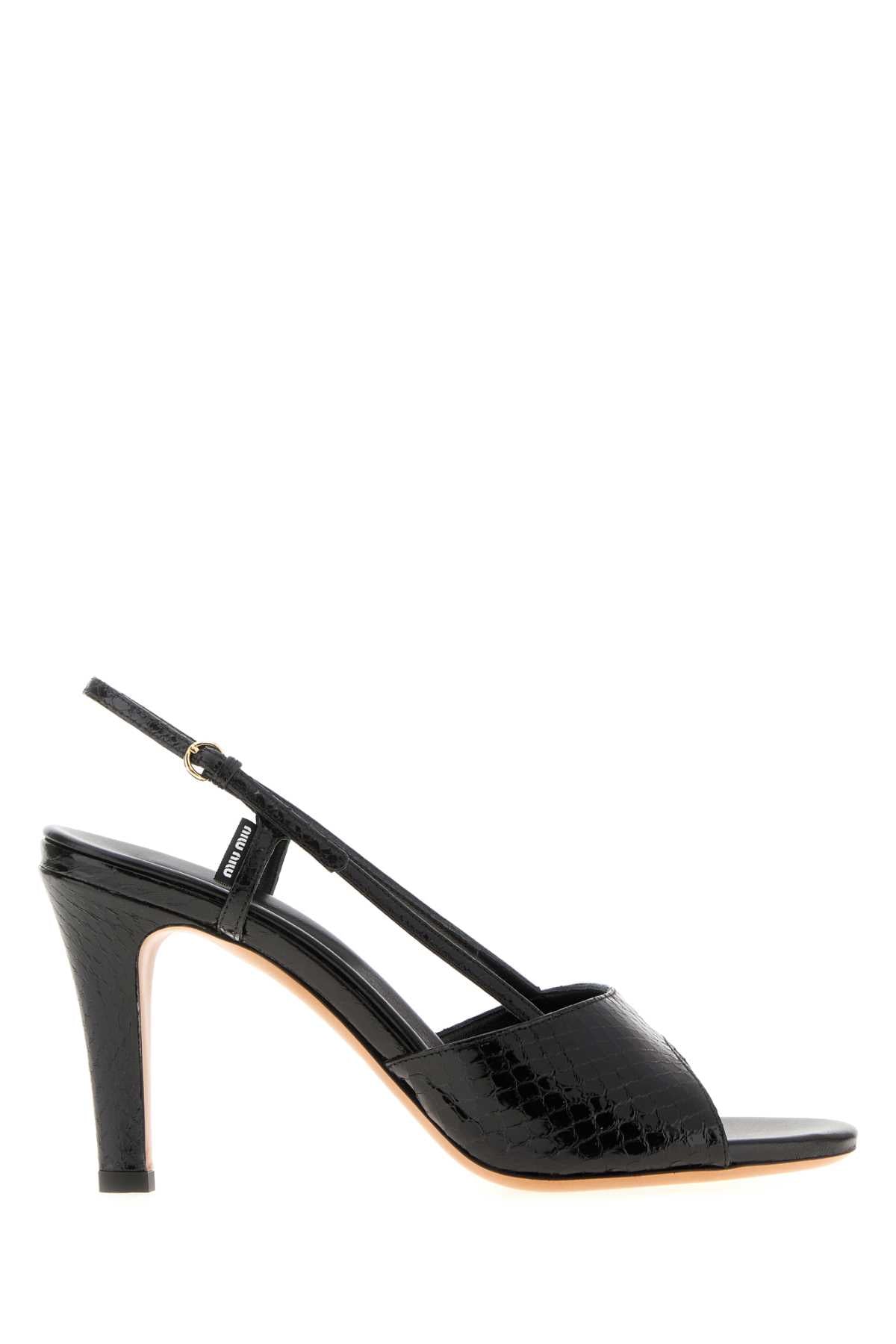 Miu Miu Women Black Leather Sandals MIU MIU