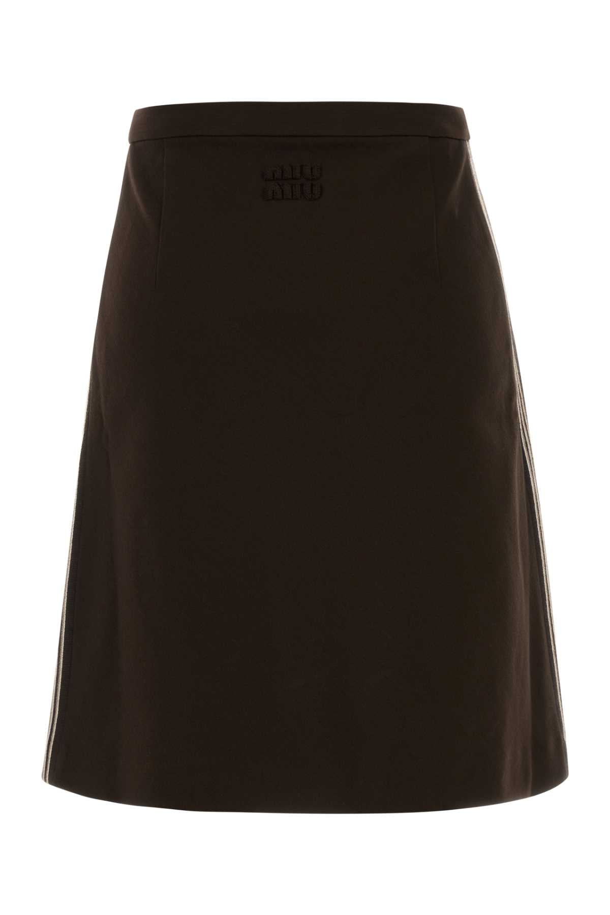 Miu Miu Women Brown Stretch Viscose Blend Skirt MIU MIU