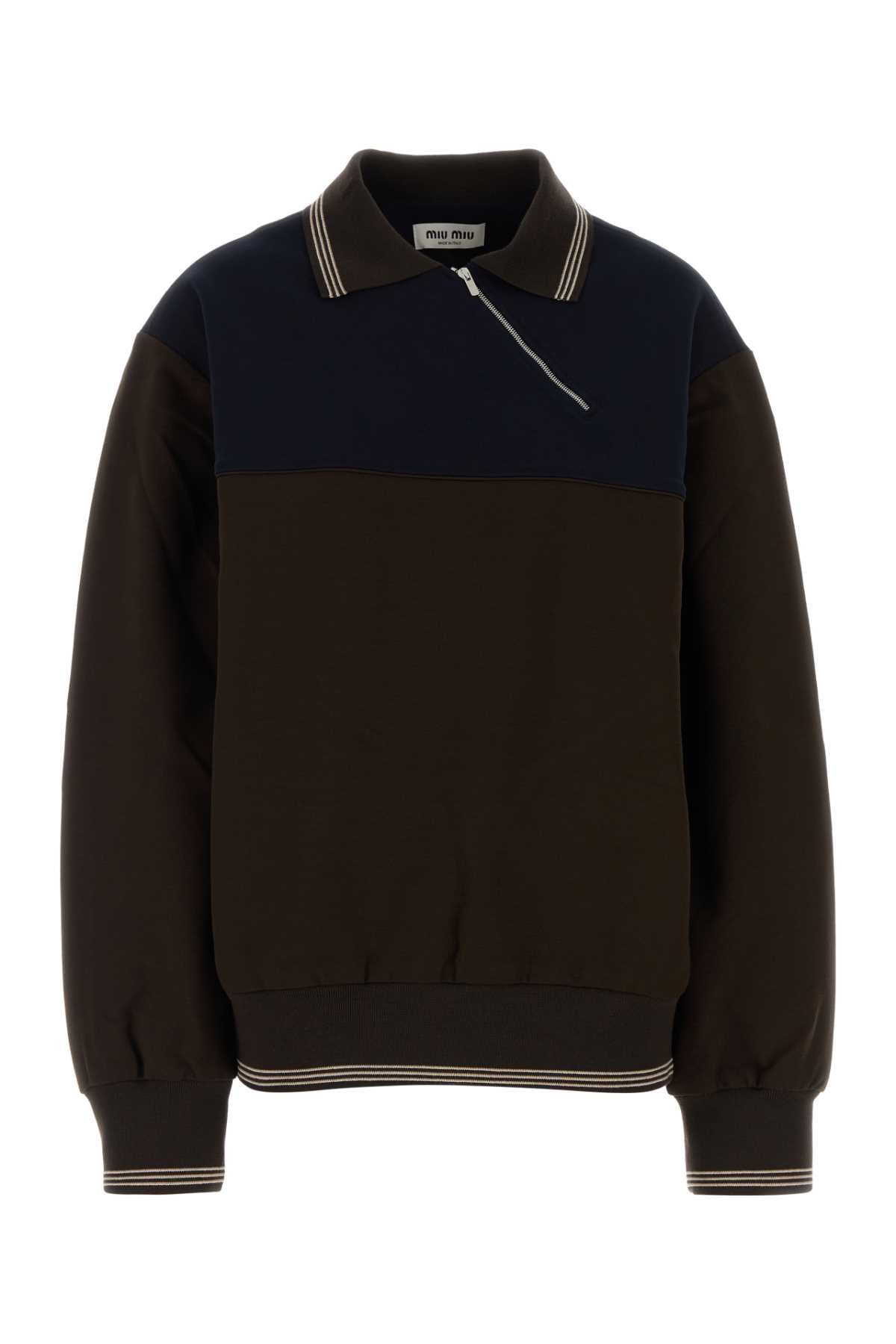 Miu Miu Women Two-Tone Viscose Blend Oversize Sweatshirt MIU MIU