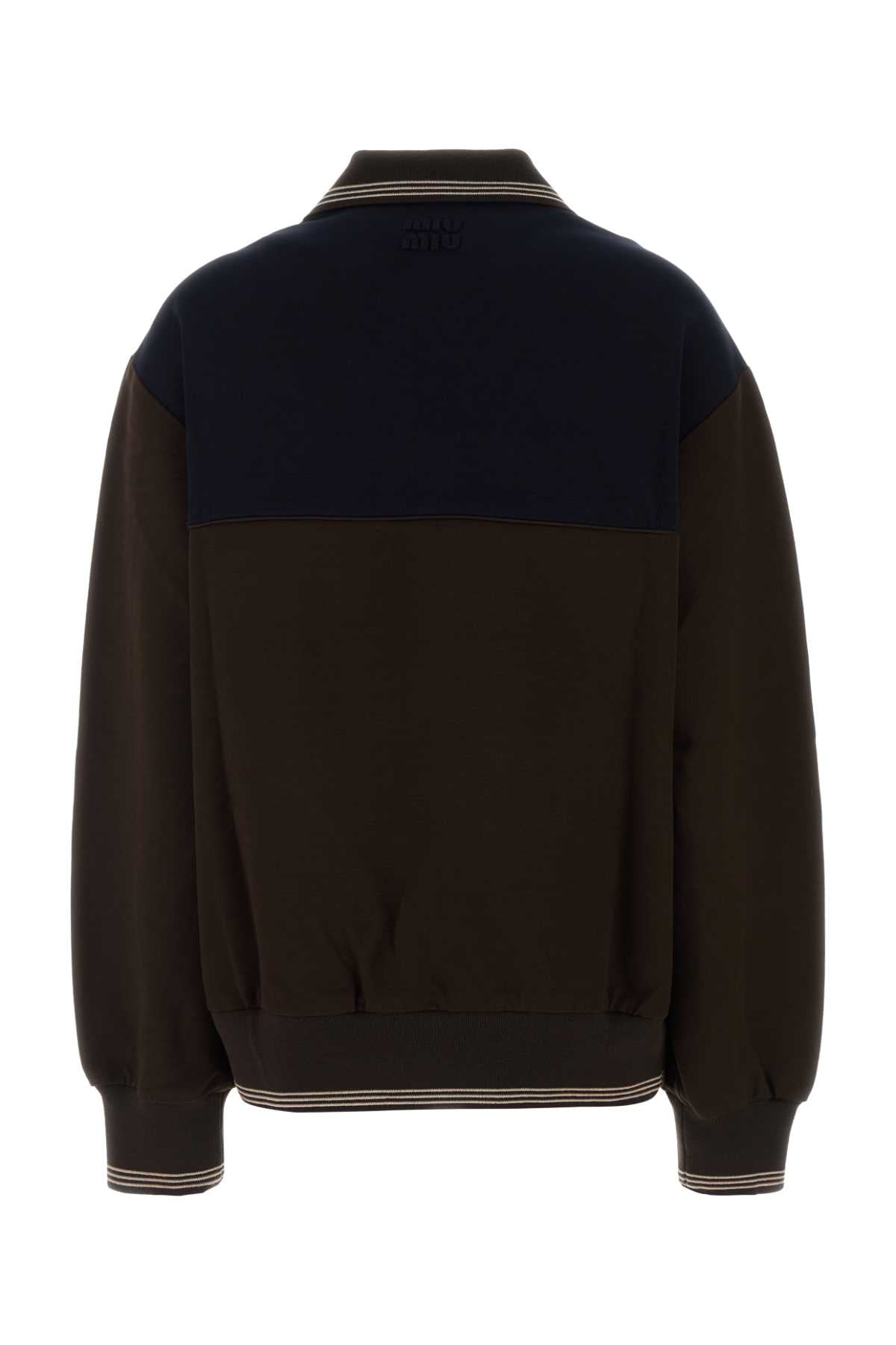 Miu Miu Women Two-Tone Viscose Blend Oversize Sweatshirt MIU MIU