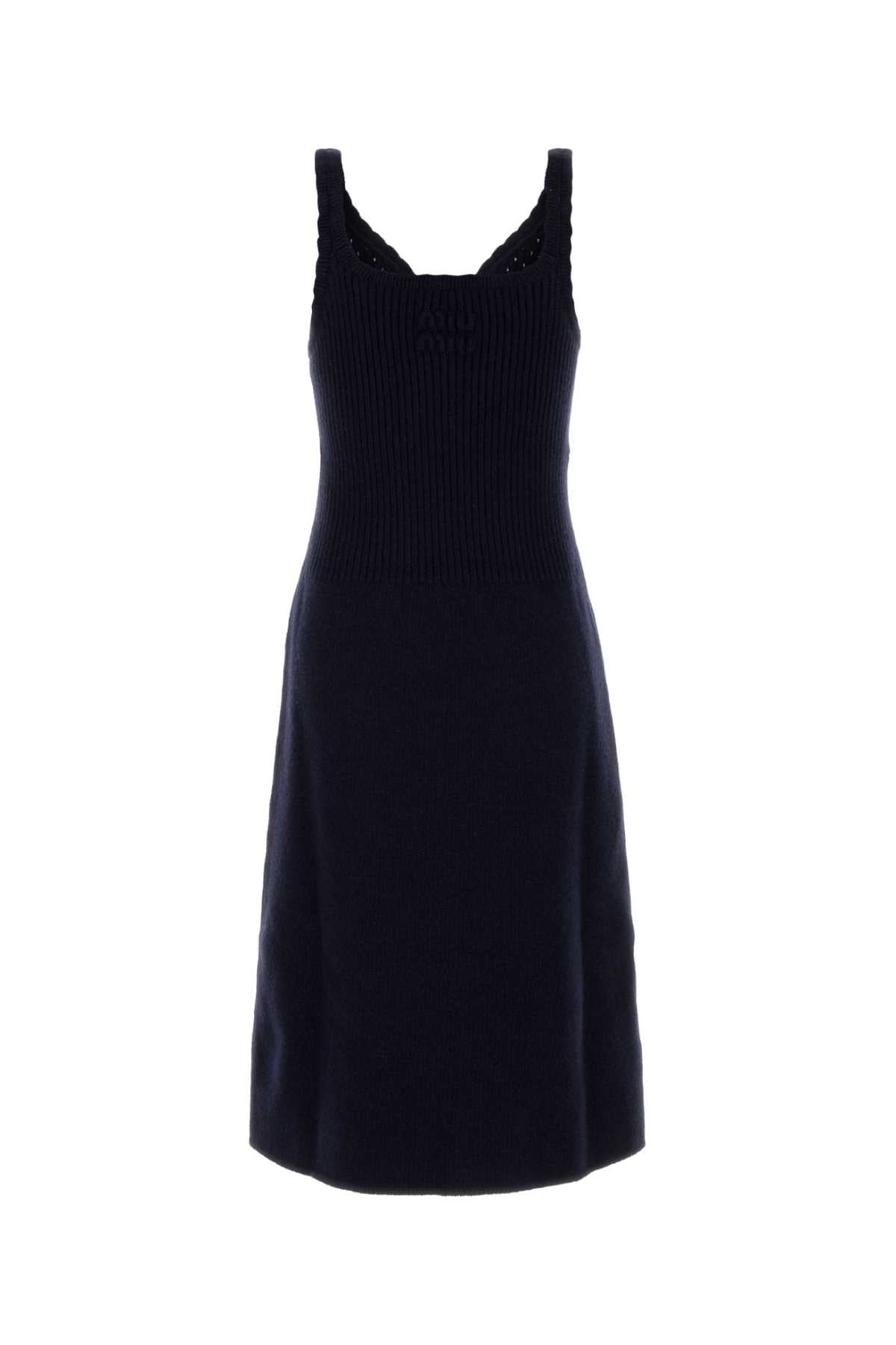 Miu Miu Women Navy Blue Wool Dress MIU MIU