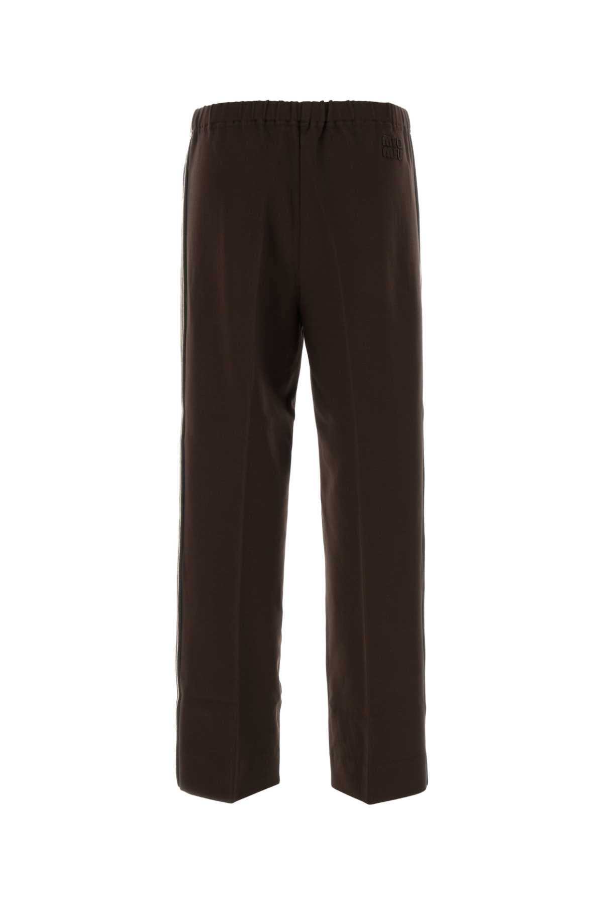 Miu Miu Women Brown Stretch Viscose Blend Pant MIU MIU