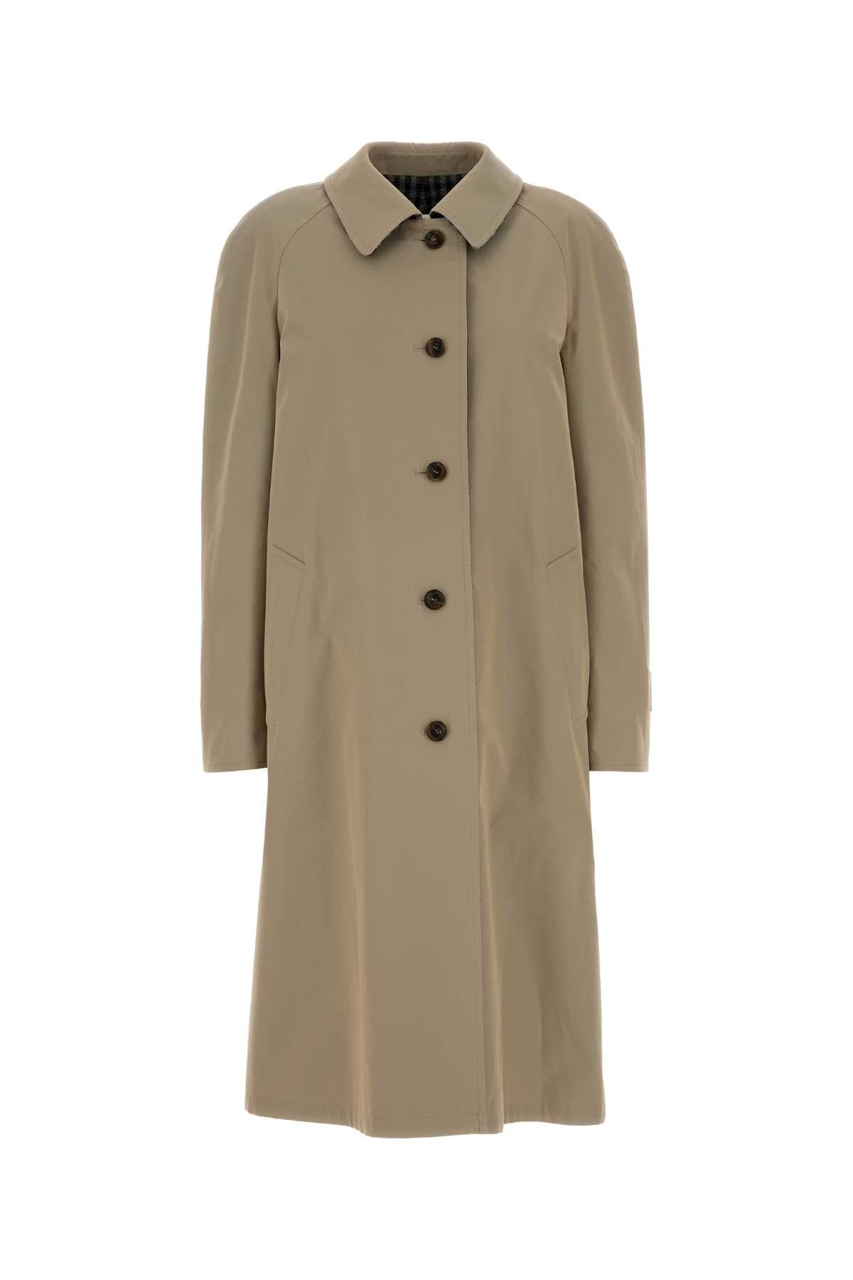 Miu Miu Women Beige Gabardine Reversible Trench Coat MIU MIU
