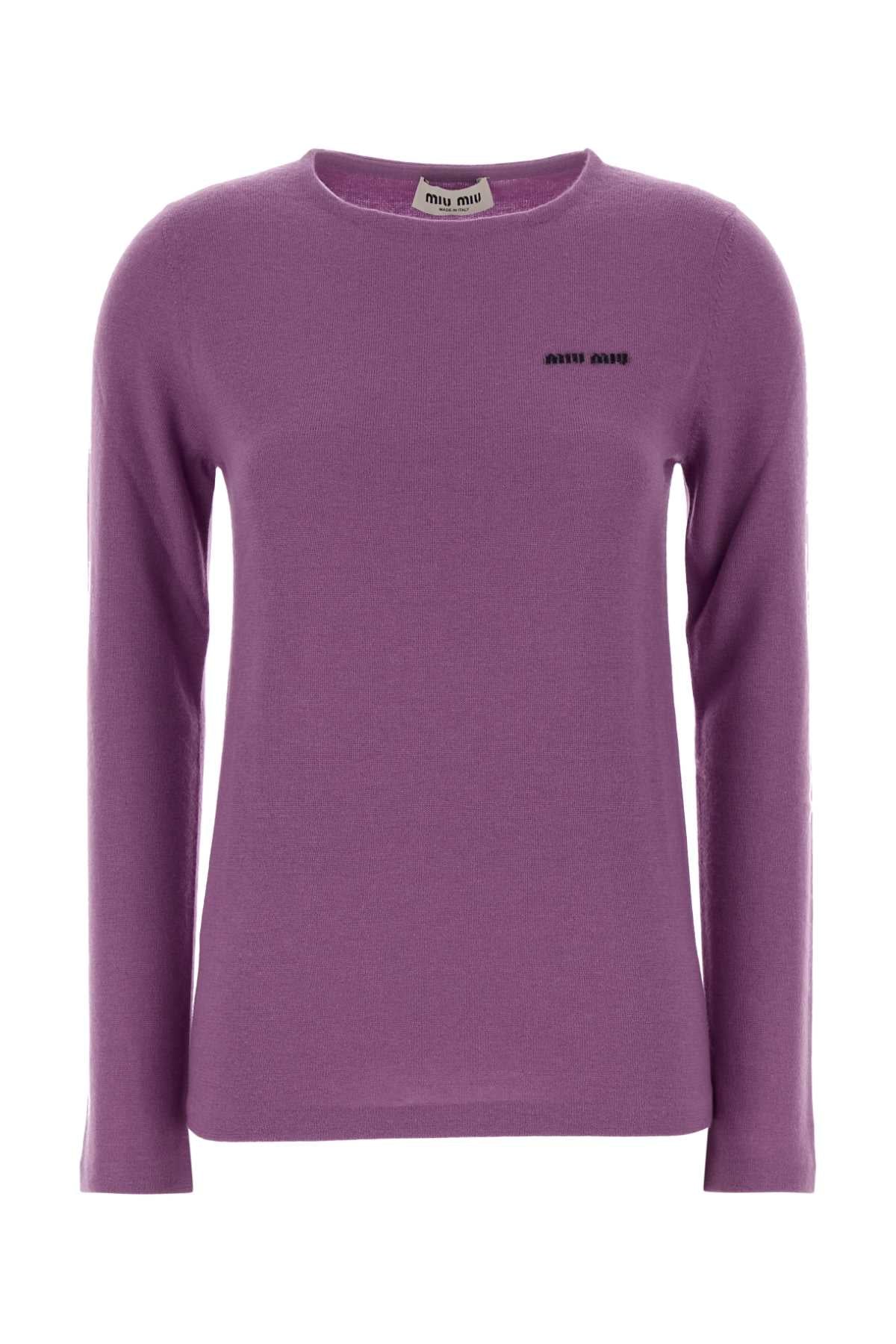 Miu Miu Women Purple Wool Blend Sweater MIU MIU