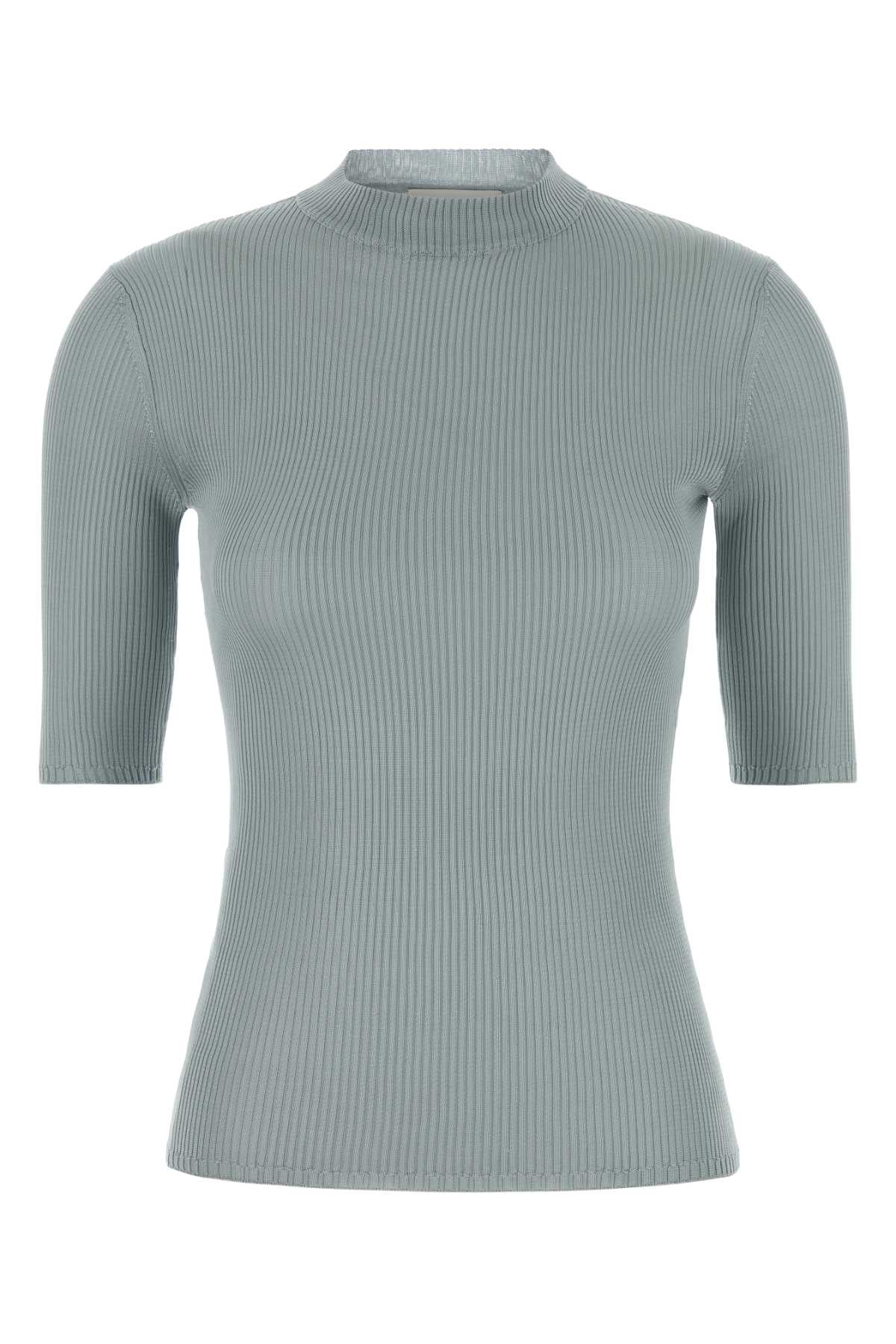 Miu Miu Women Powder Blue Silk Top MIU MIU