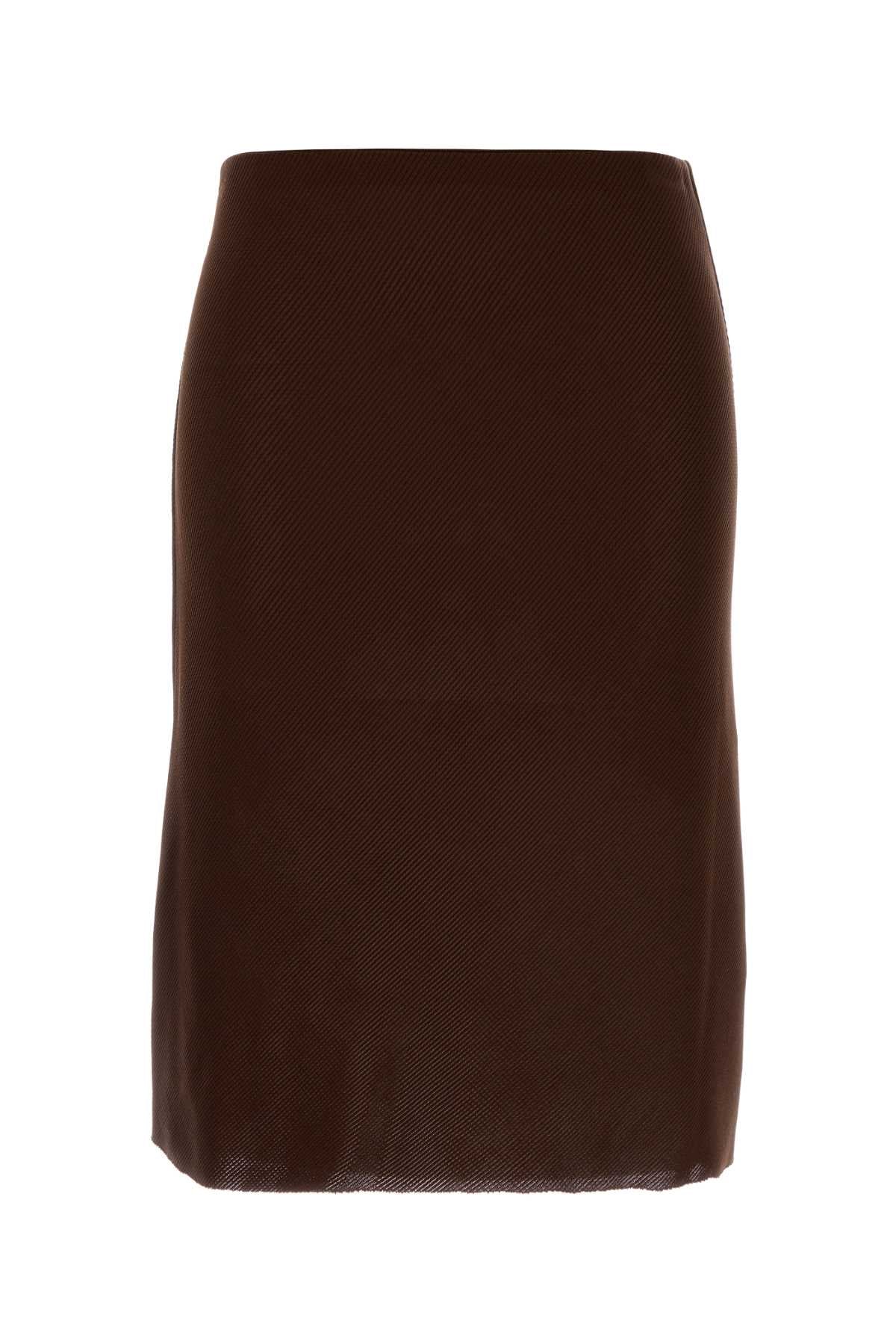 Miu Miu Women Brown Silk Skirt MIU MIU