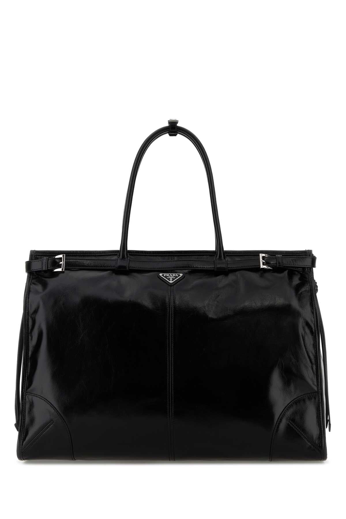 Prada Men Black Leather Large Shopping Bag PRADA