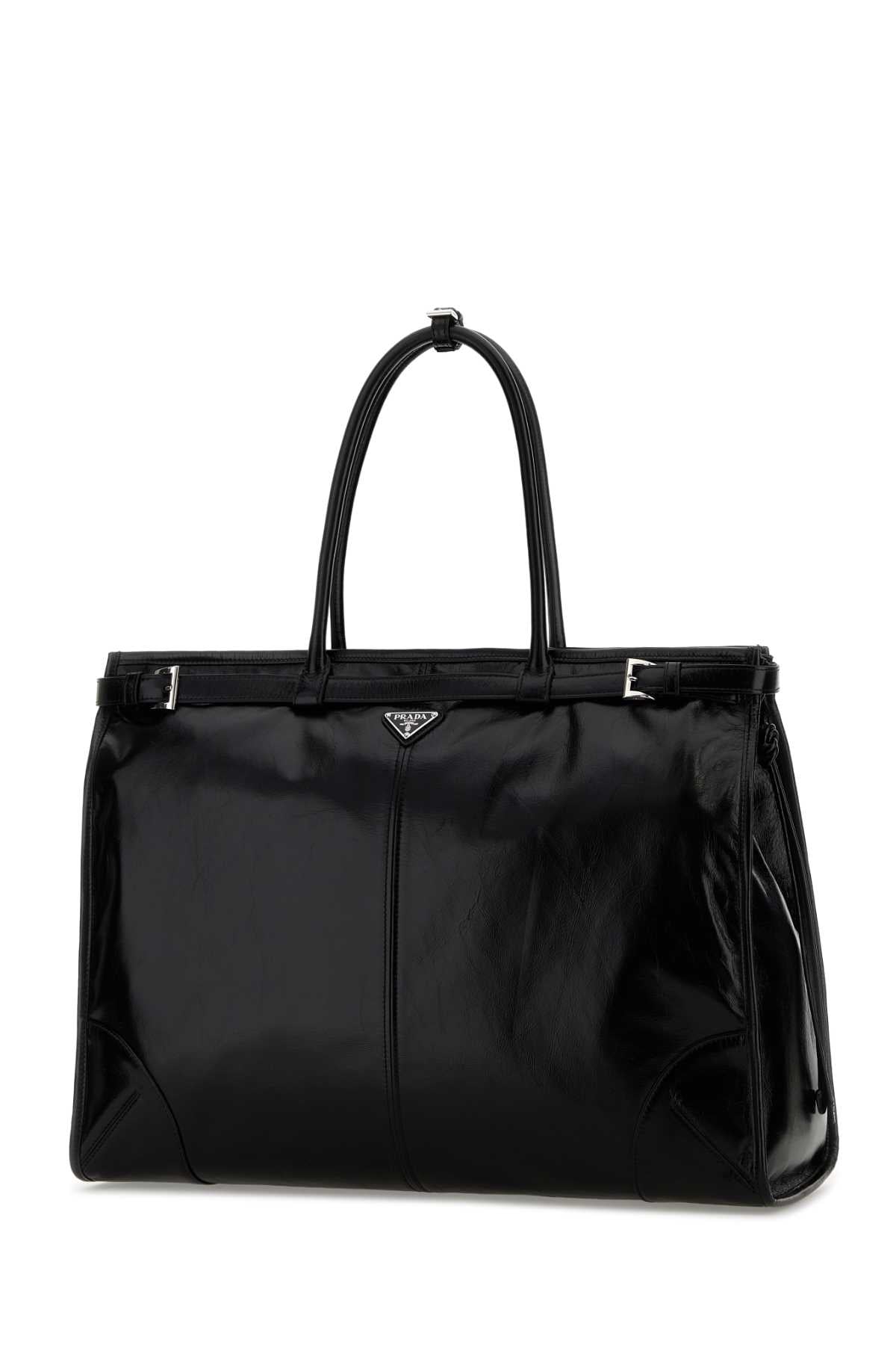 Prada Men Black Leather Large Shopping Bag PRADA