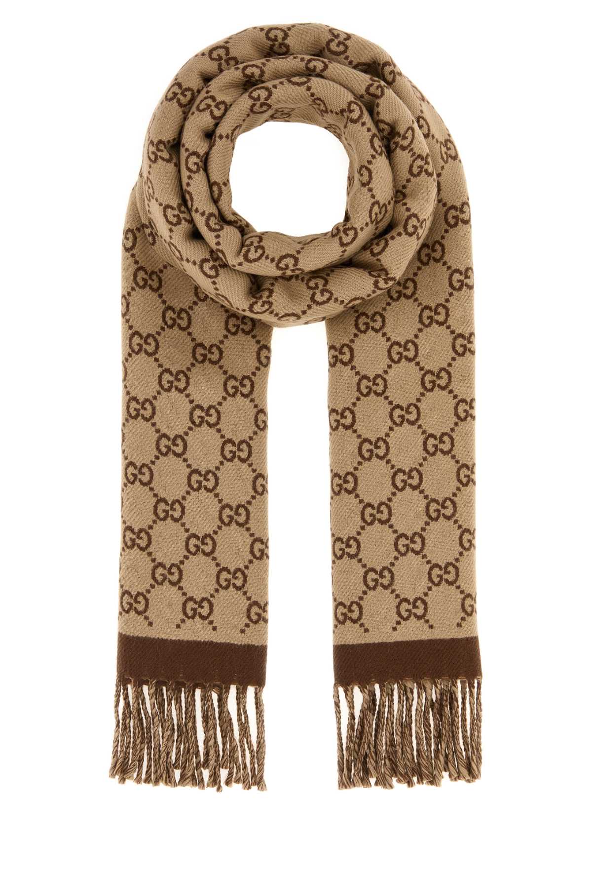 Gucci Women Embroidered Wool Scarf GUCCI