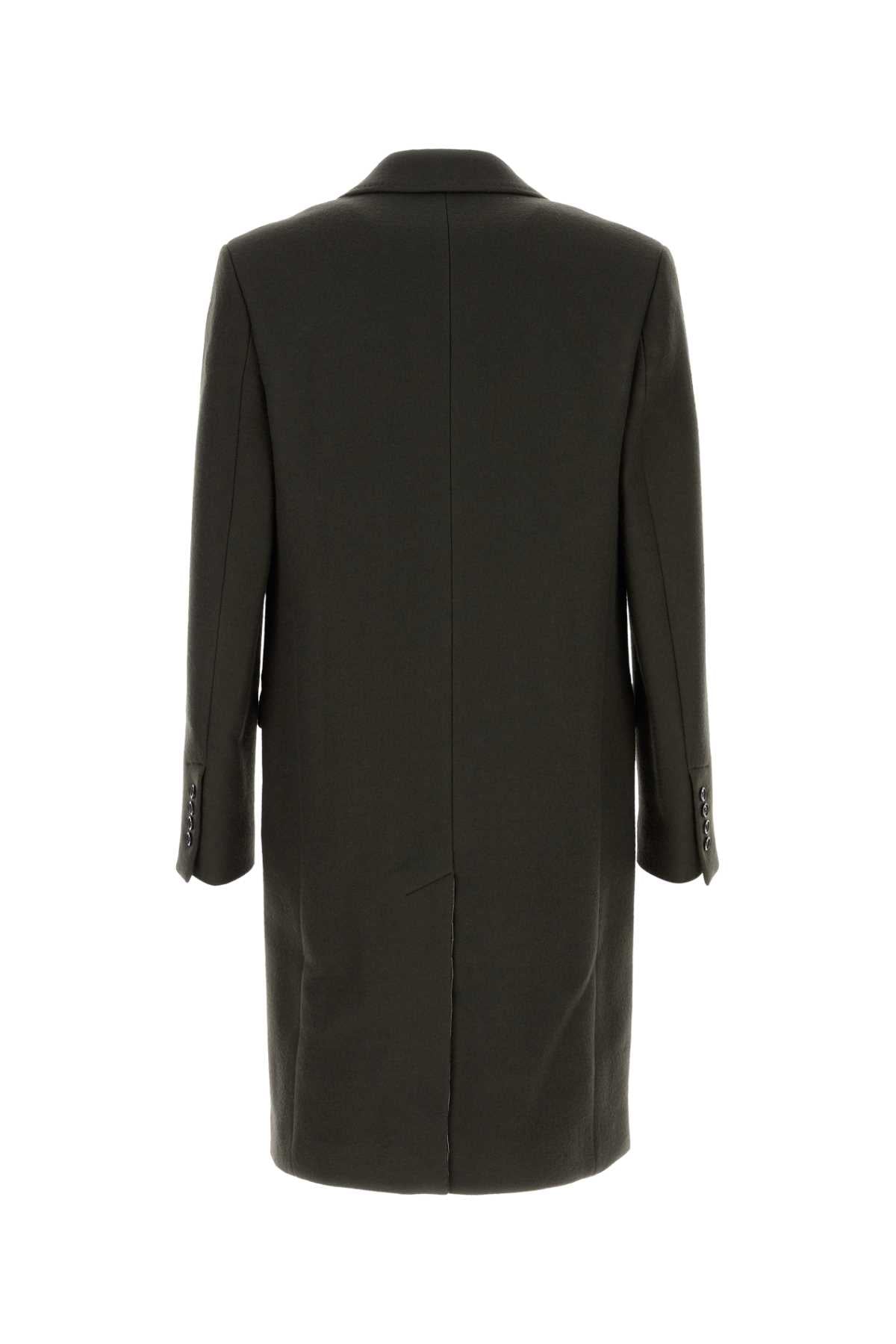 Ami Men Charcoal Wool Coat AMI PARIS