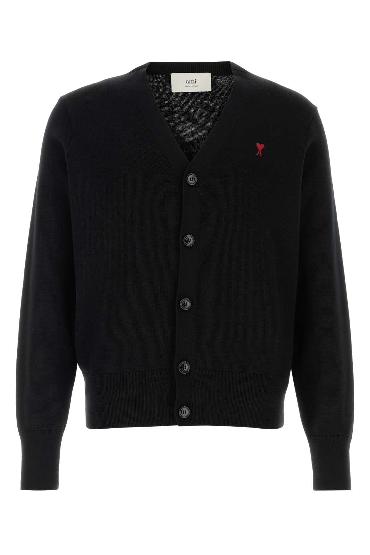 Ami Men Black Wool Cardigan AMI PARIS