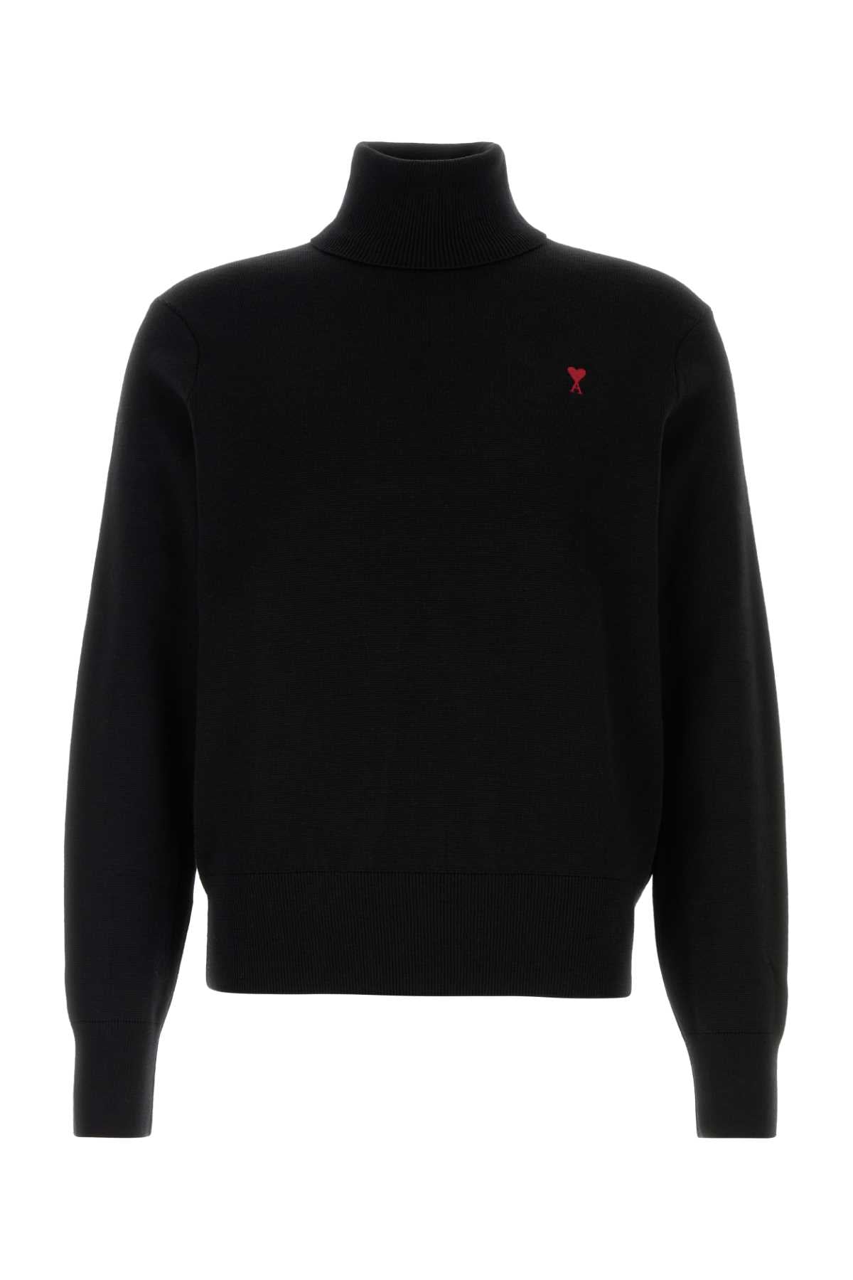 Ami Men Black Wool Sweater AMI PARIS