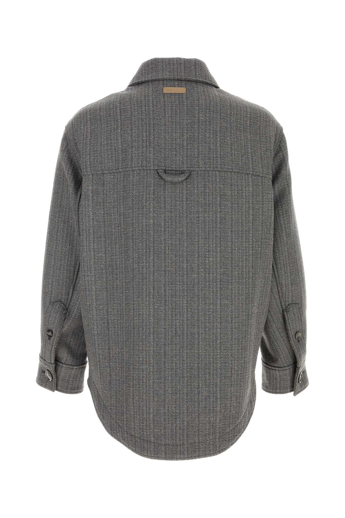 Ami Men Grey Wool Blend Overcoat AMI PARIS