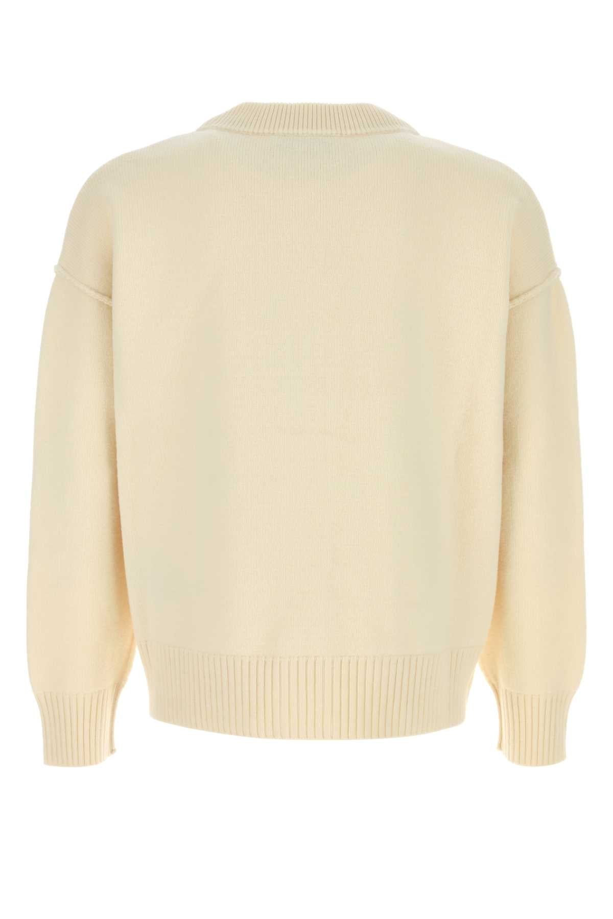 Ami Men Ivory Wool Cardigan AMI PARIS