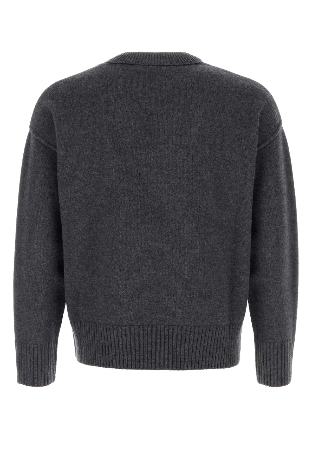 Ami Men Dark Grey Wool Sweater AMI PARIS