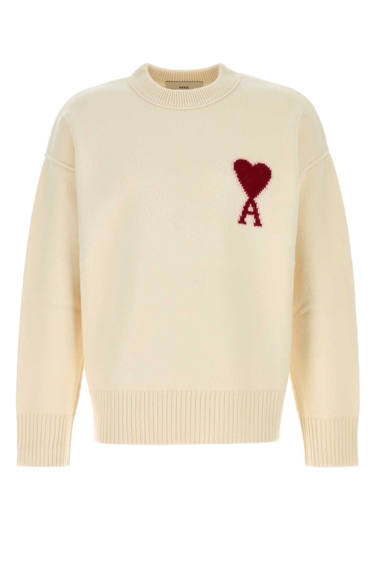 Ami Men Ivory Wool Sweater AMI PARIS