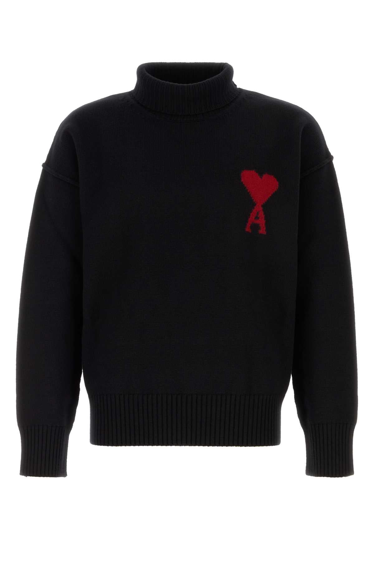 Ami Men Black Wool Sweater AMI PARIS