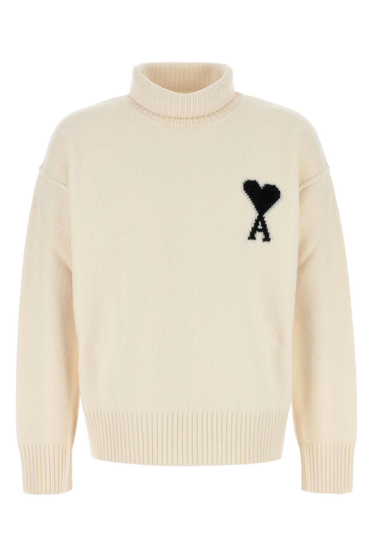 Ami Men Ivory Wool Sweater AMI PARIS
