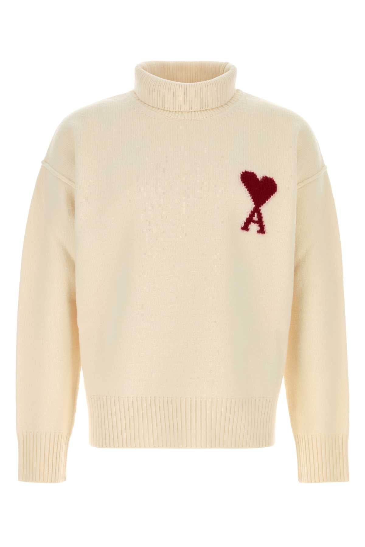 Ami Men Ivory Wool Sweater AMI PARIS