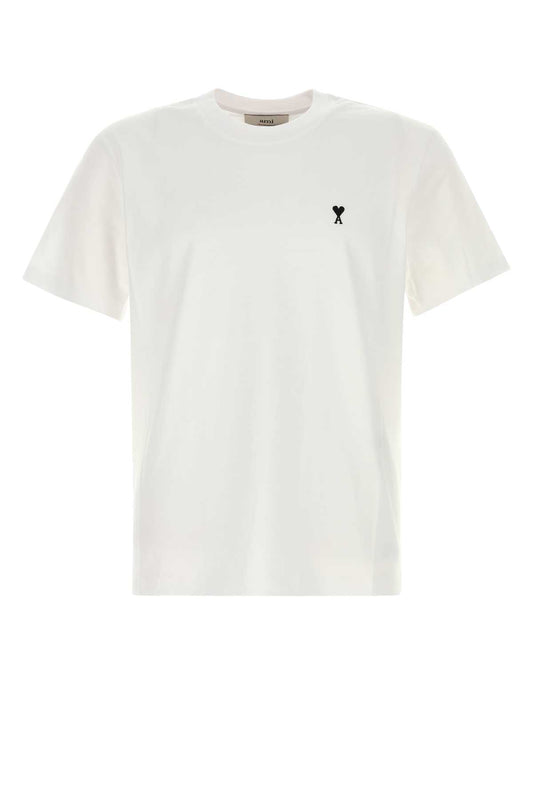 Ami Men White Cotton T-Shirt AMI PARIS