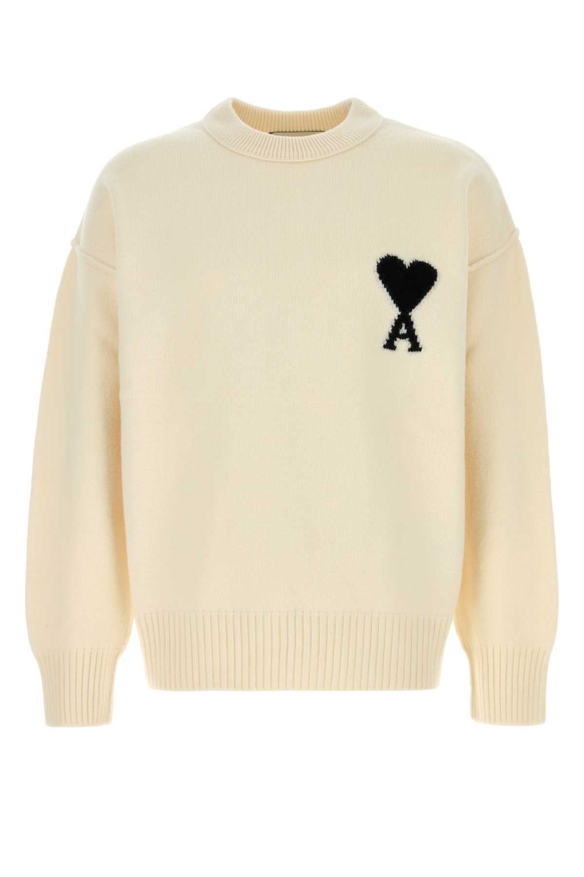 Ami Men Ivory Wool Sweater AMI PARIS