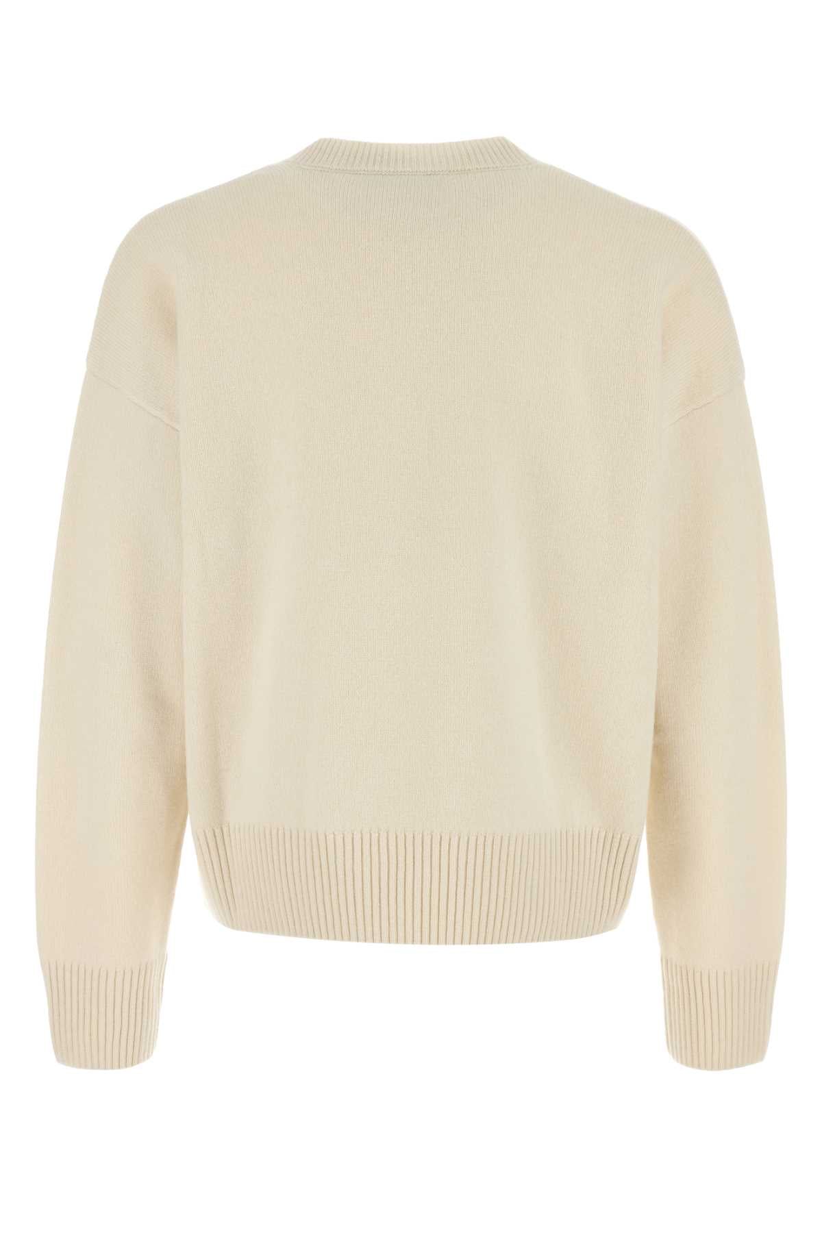 Ami Men Ivory Wool Blend Sweater AMI PARIS