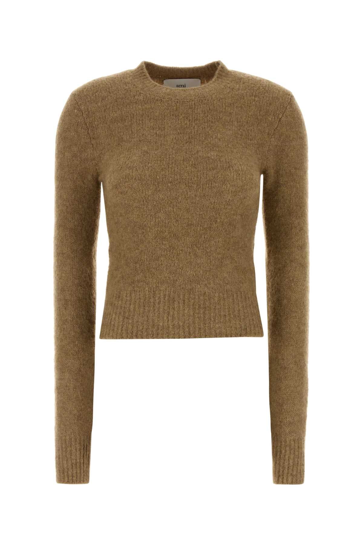 Ami Women Camel Stretch Alpaca Blend Sweater AMI PARIS