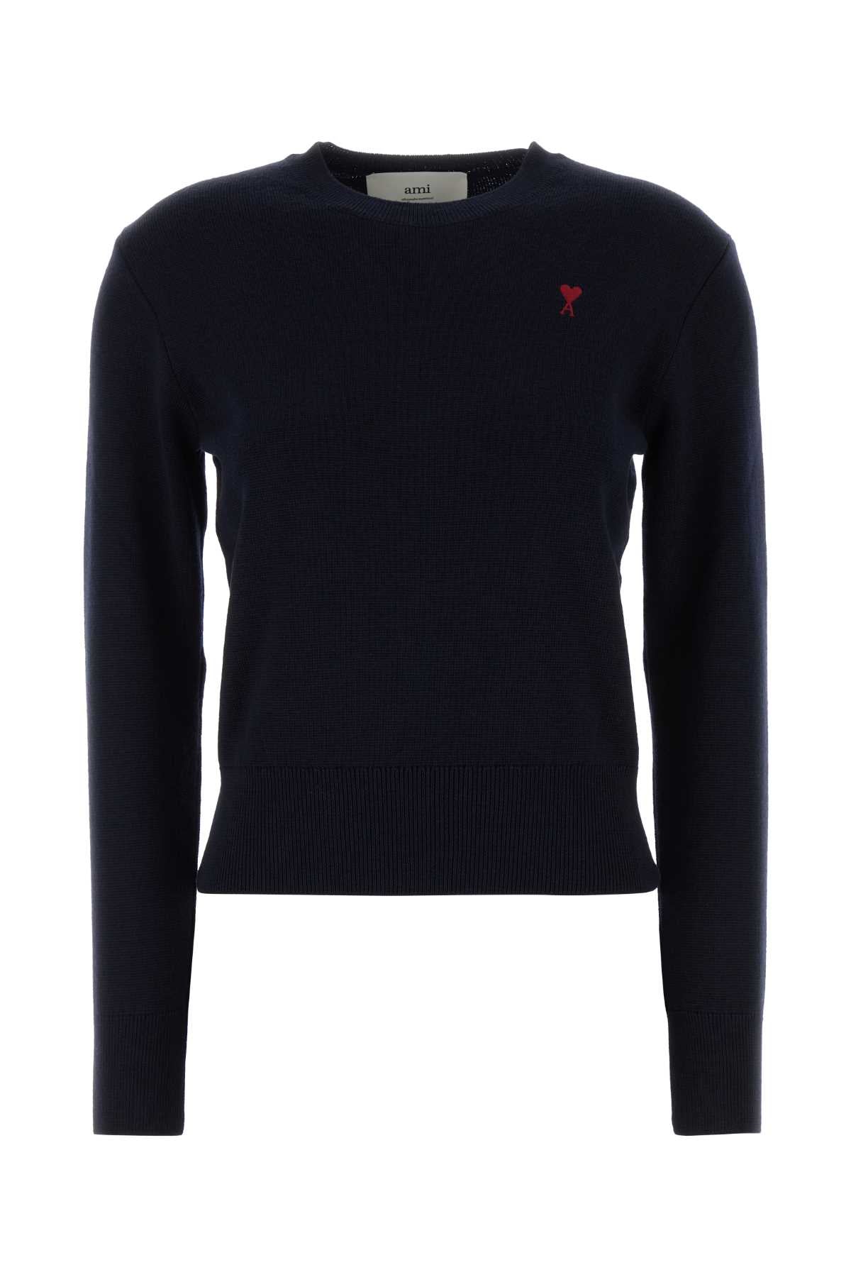 Ami Women Midnight Blue Wool Sweater AMI PARIS