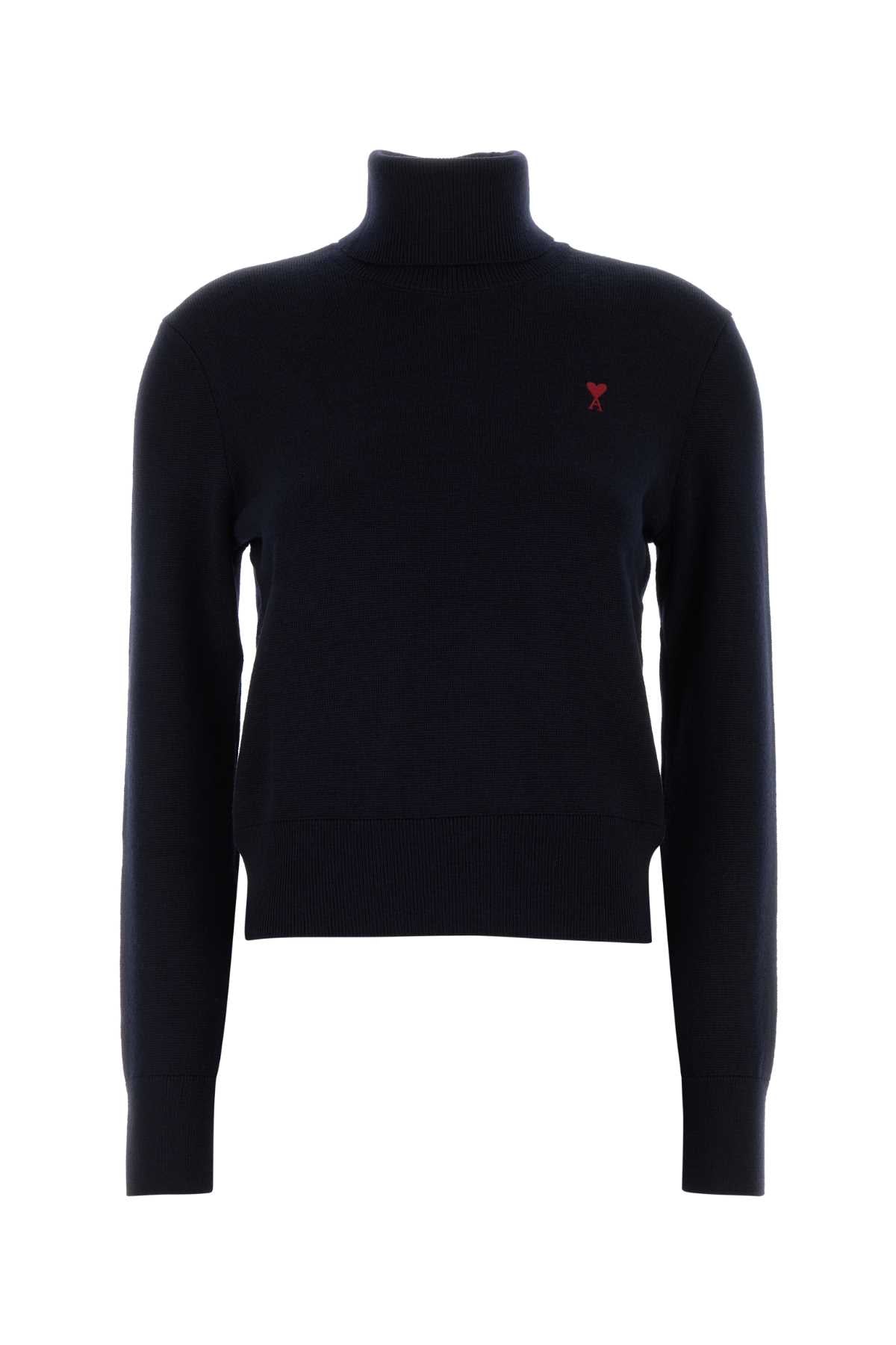 Ami Women Midnight Blue Wool Sweater AMI PARIS