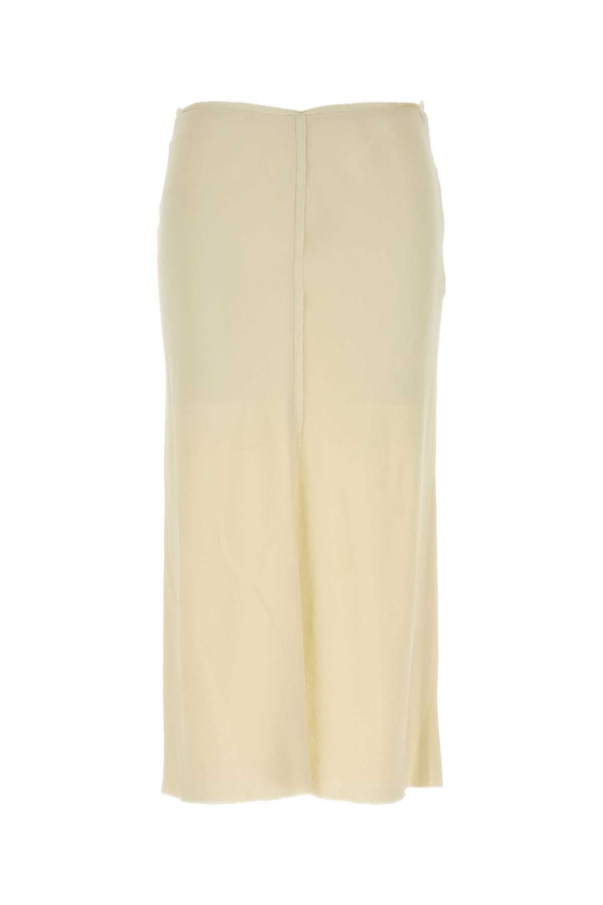 Ami Women Ivory Stretch Viscose Skirt AMI PARIS
