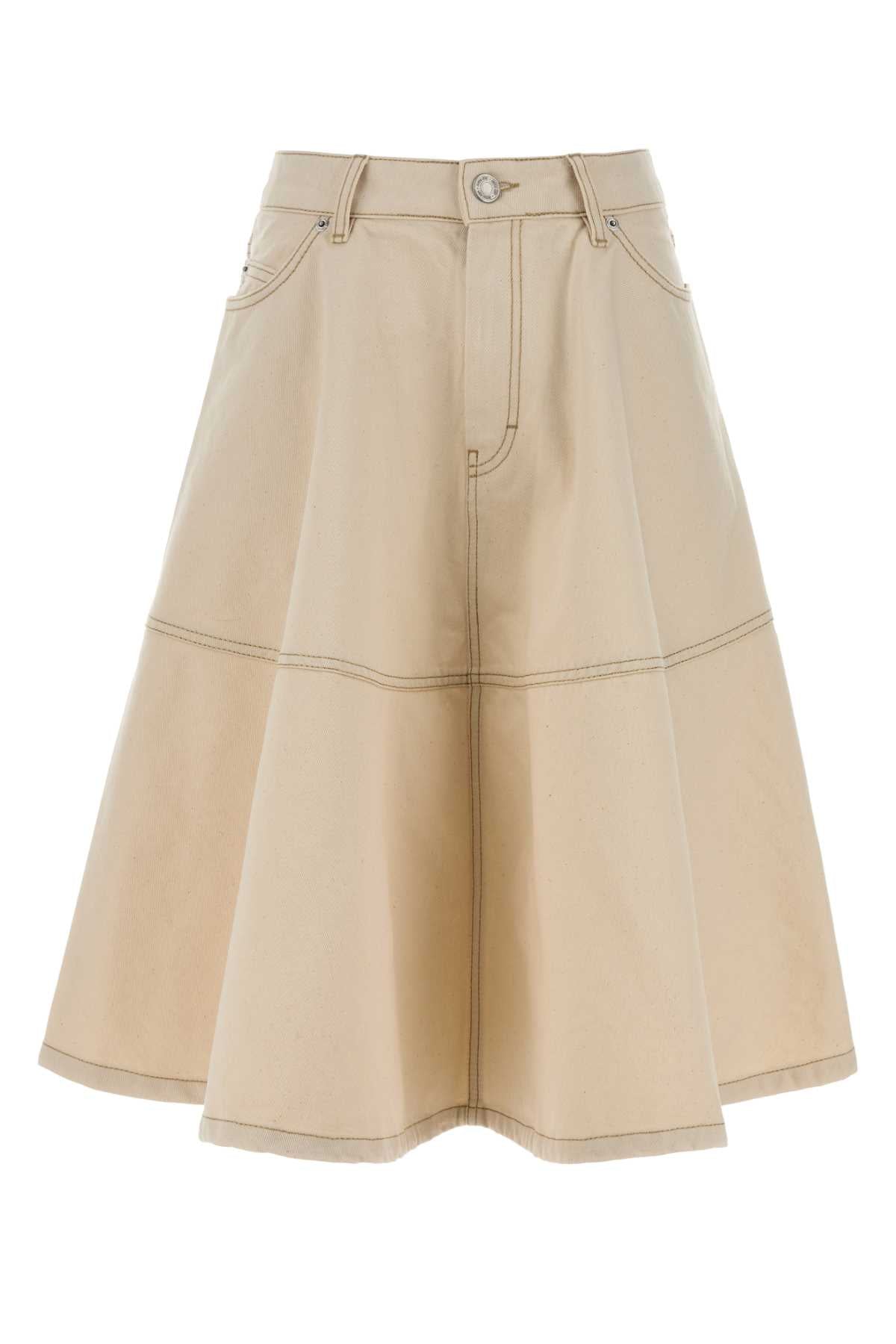 Ami Women Melange Ivory Denim Skirt AMI PARIS