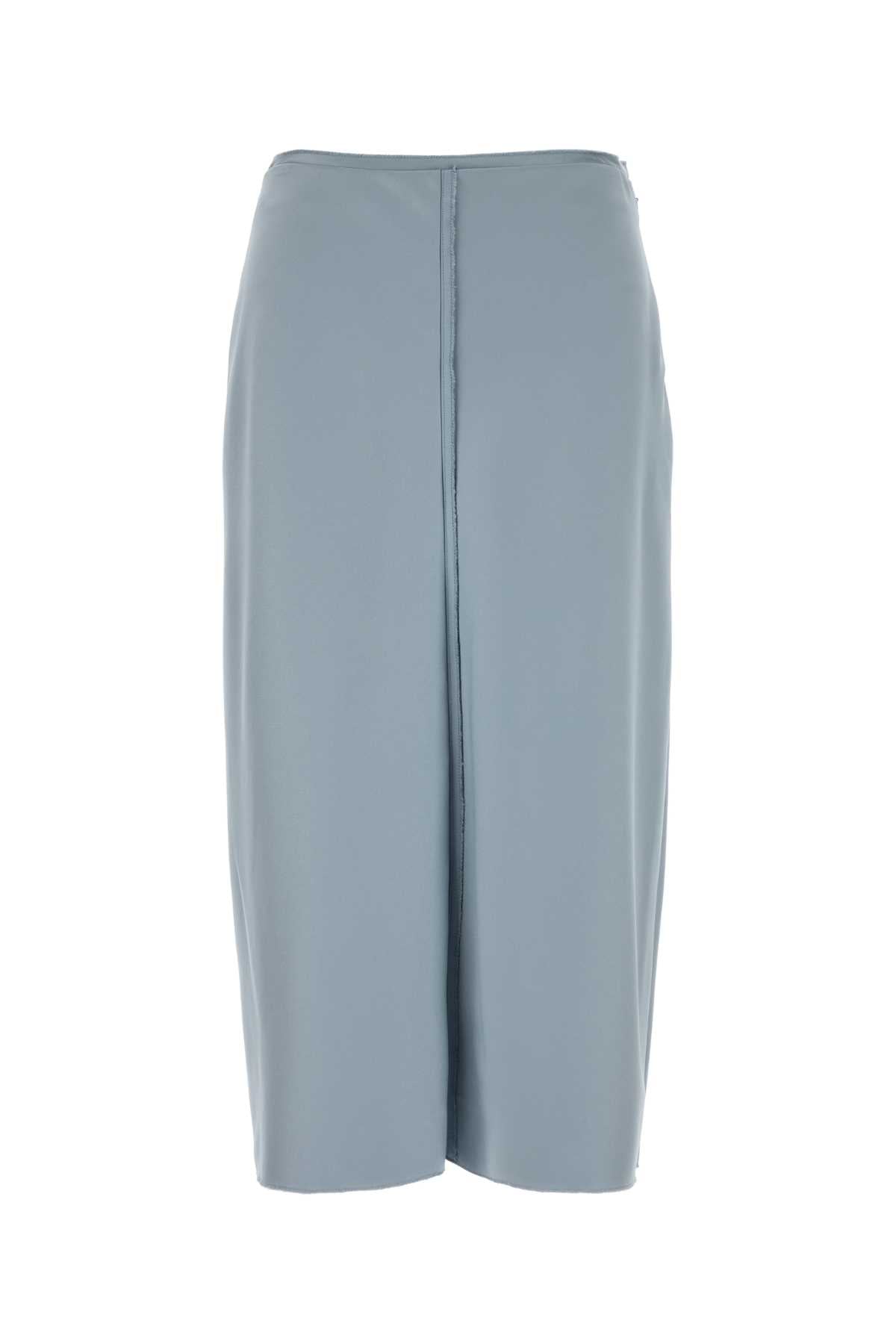 Ami Women Pastel Light-Blue Stretch Satin Skirt AMI PARIS