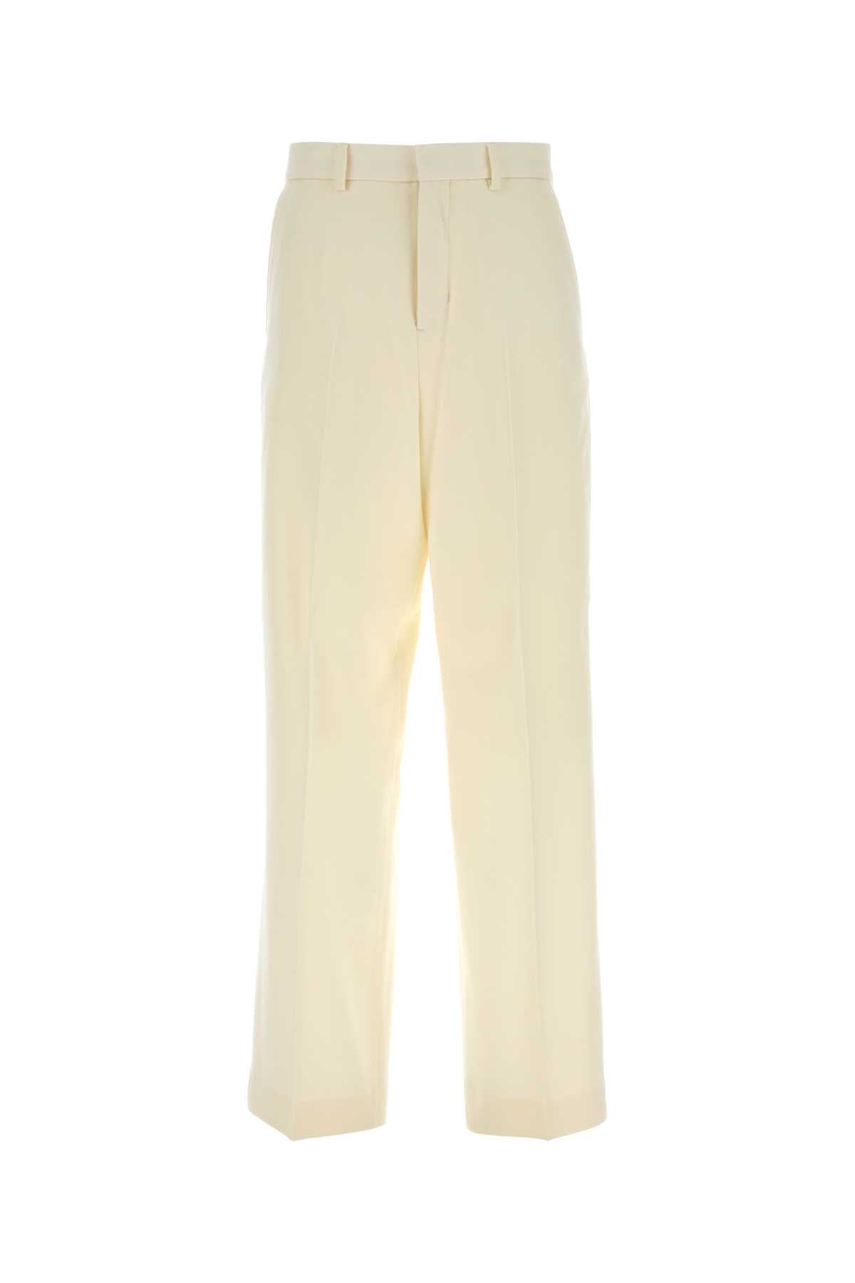 Ami Women Ivory Wool Wide-Leg Pant AMI PARIS