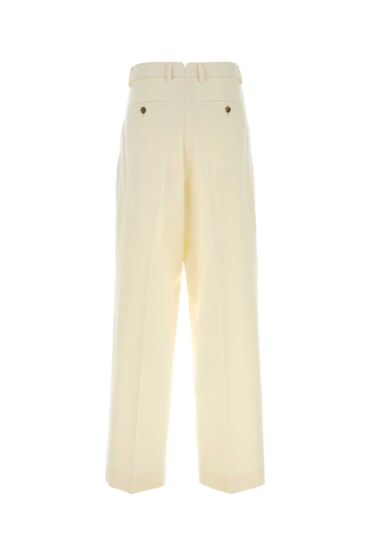 Ami Women Ivory Wool Wide-Leg Pant AMI PARIS