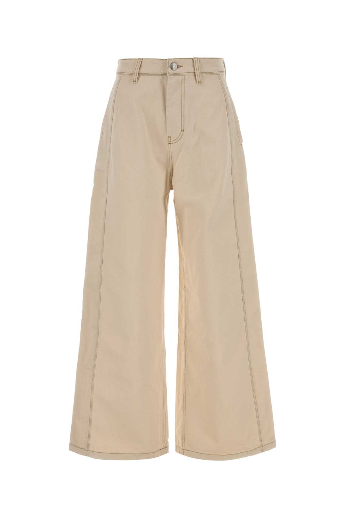 Ami Women Sand Denim Wide-Leg Jeans AMI PARIS