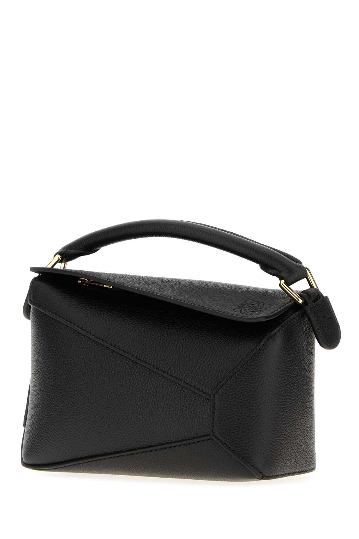 Loewe Women Black Leather Mini Puzzle Handbag LOEWE