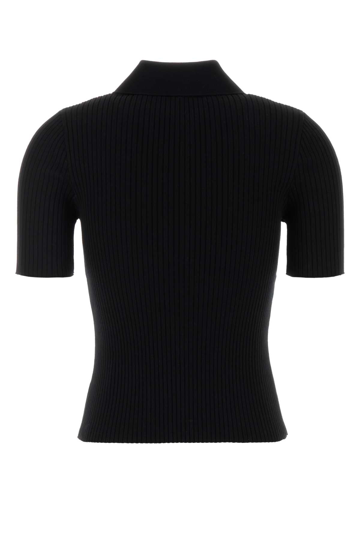 Courreges Women Black Viscose Blend Polo Shirt COURREGES