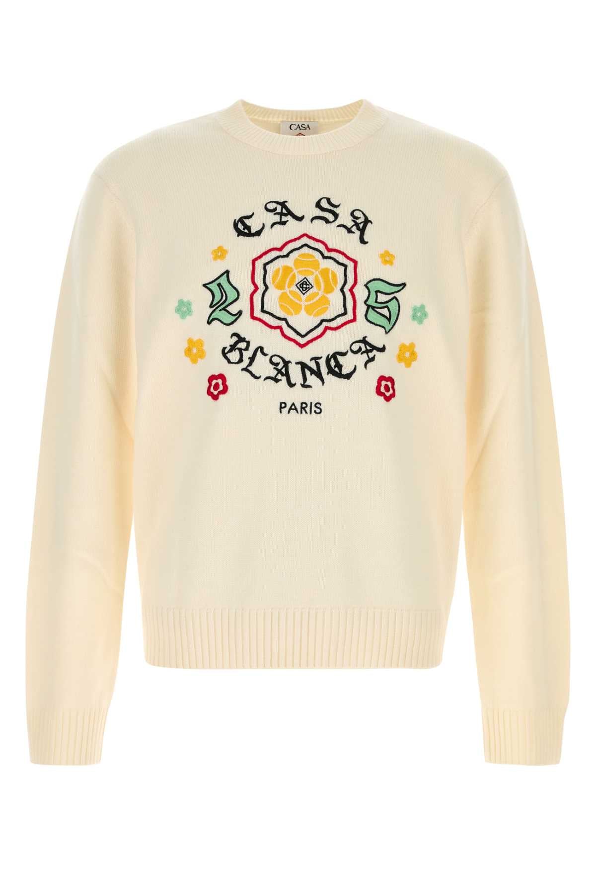 Casablanca Men Ivory Wool Sweater CASABLANCA