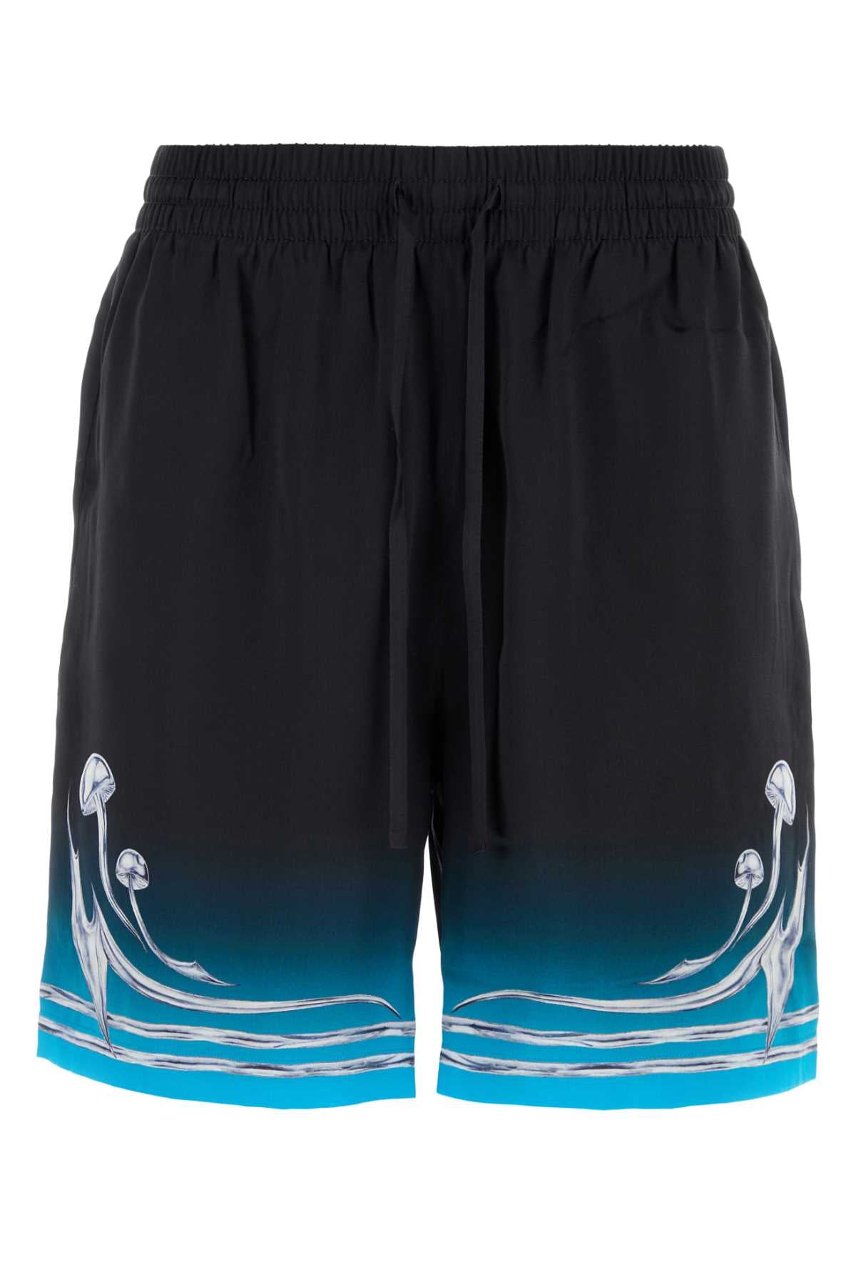 Casablanca Men Printed Satin Bermuda Shorts CASABLANCA