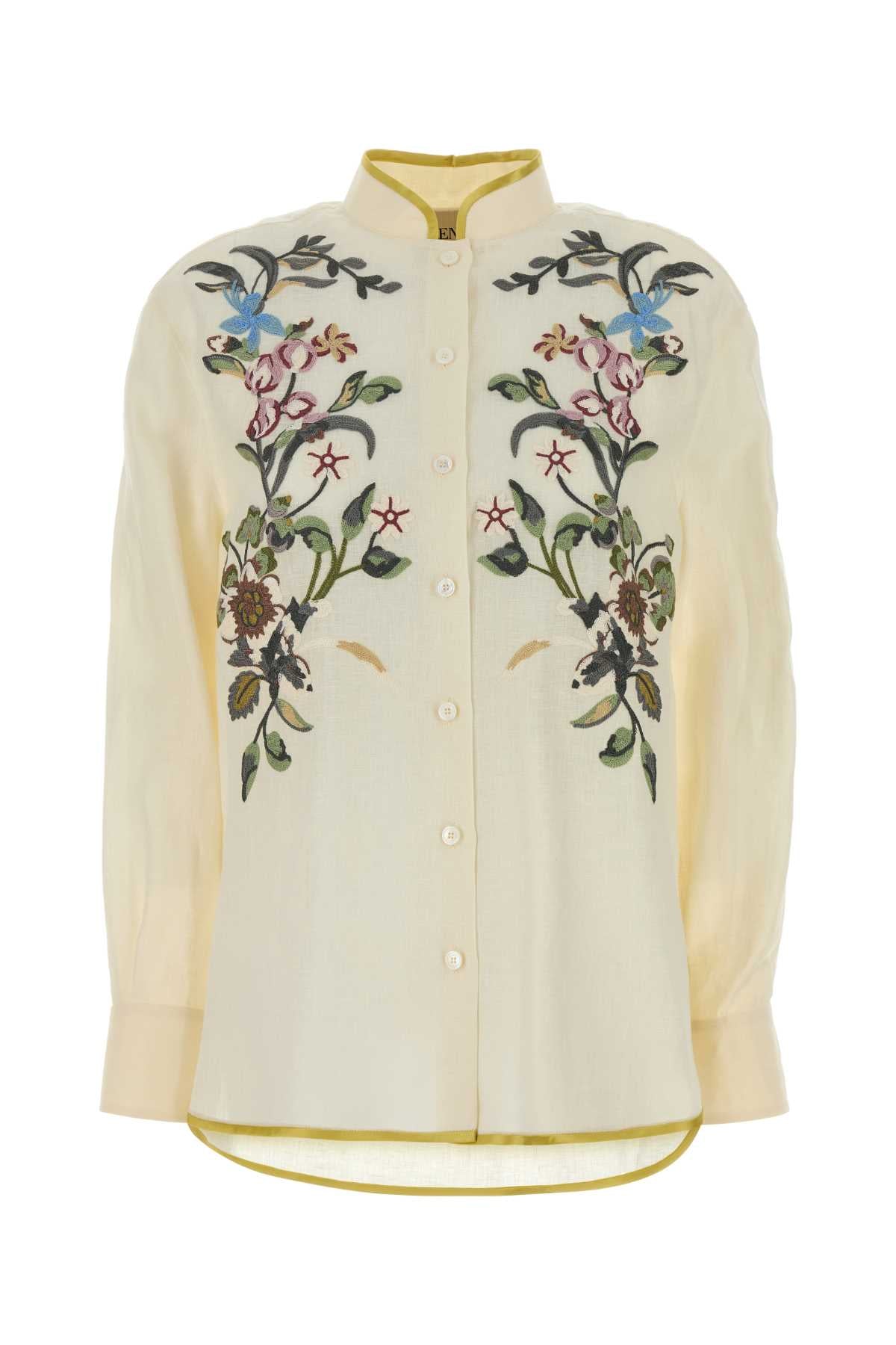 Valentino Garavani Women Ivory Linen Shirt VALENTINO GARAVANI