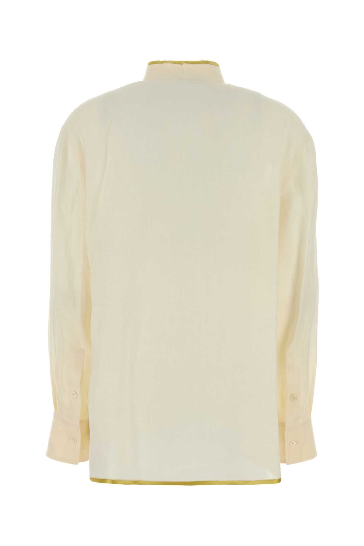 Valentino Garavani Women Ivory Linen Shirt VALENTINO GARAVANI