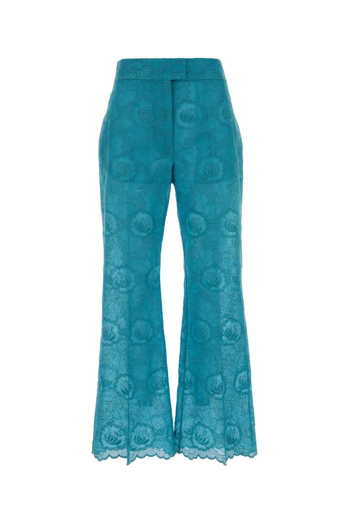 Valentino Garavani Women Light-Blue Lace Pant VALENTINO GARAVANI
