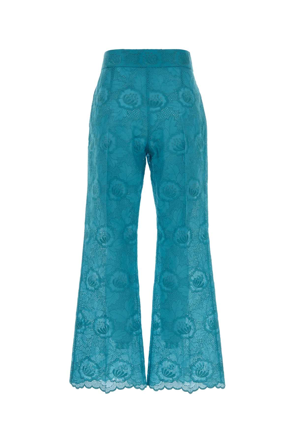 Valentino Garavani Women Light-Blue Lace Pant VALENTINO GARAVANI