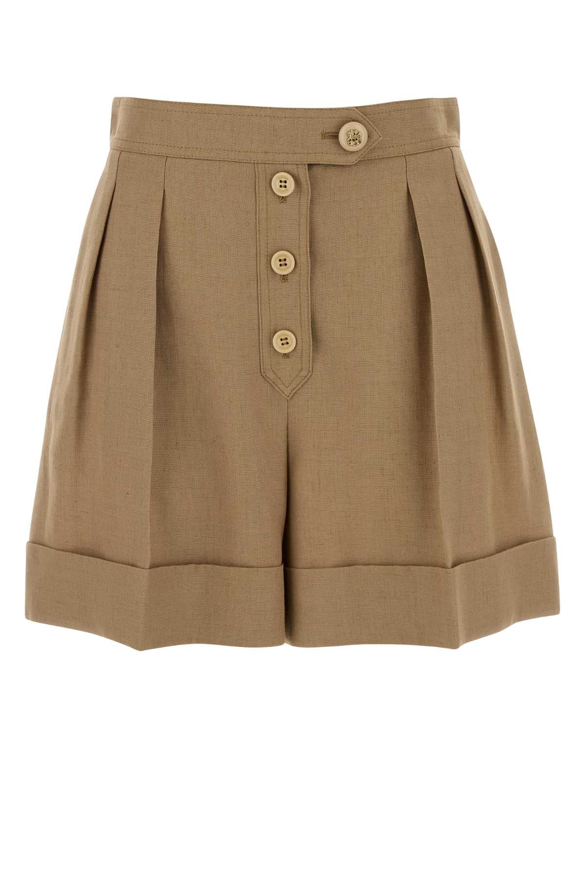 Valentino Garavani Women Biscuit Viscose Blend Shorts VALENTINO GARAVANI
