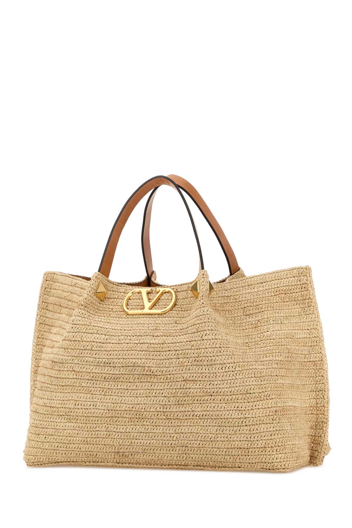 Valentino Garavani Women Raffia Vlogo Signature Shopping Bag VALENTINO GARAVANI