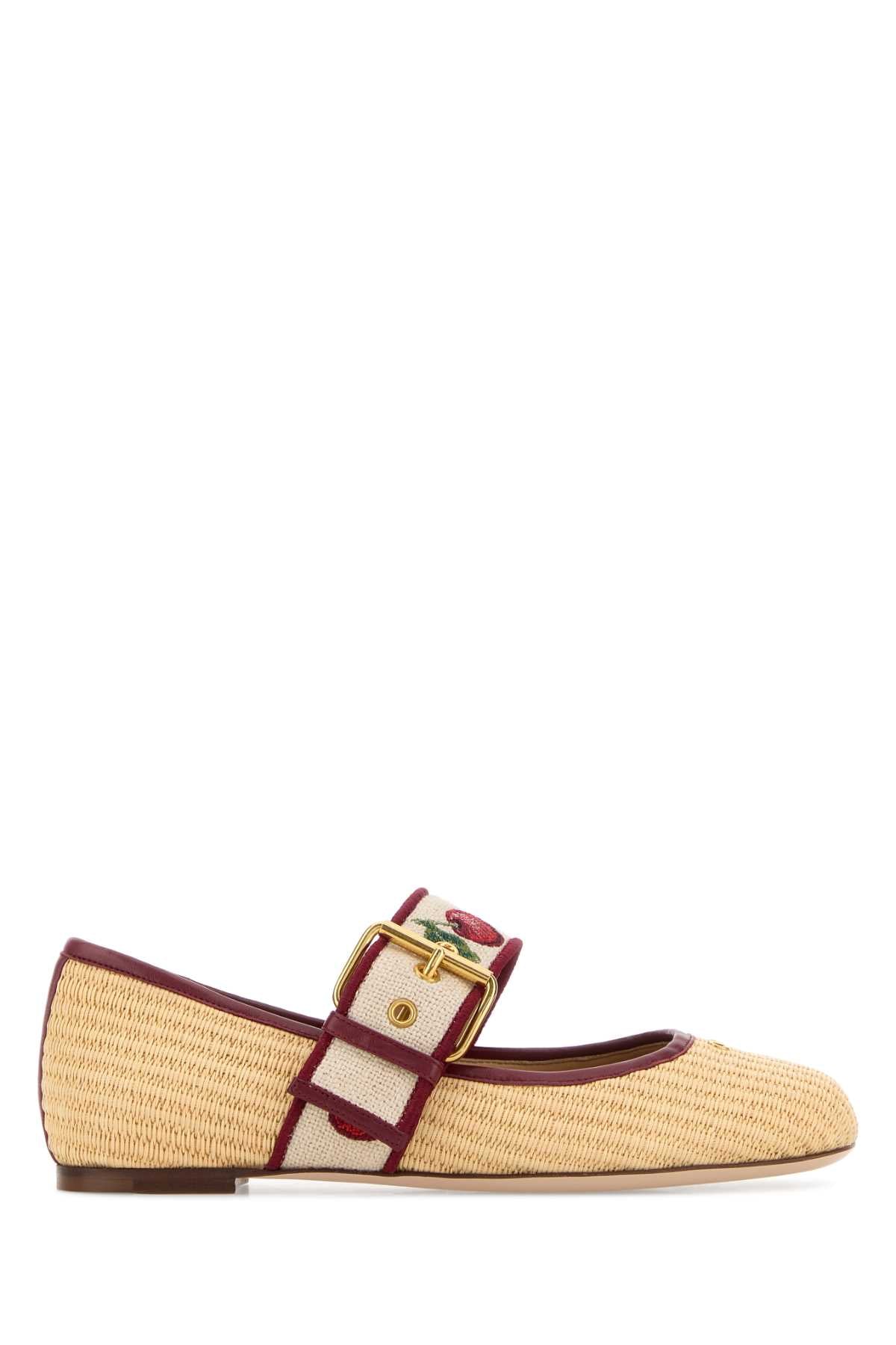 Valentino Garavani Women Raffia Bribri Ballerinas VALENTINO GARAVANI
