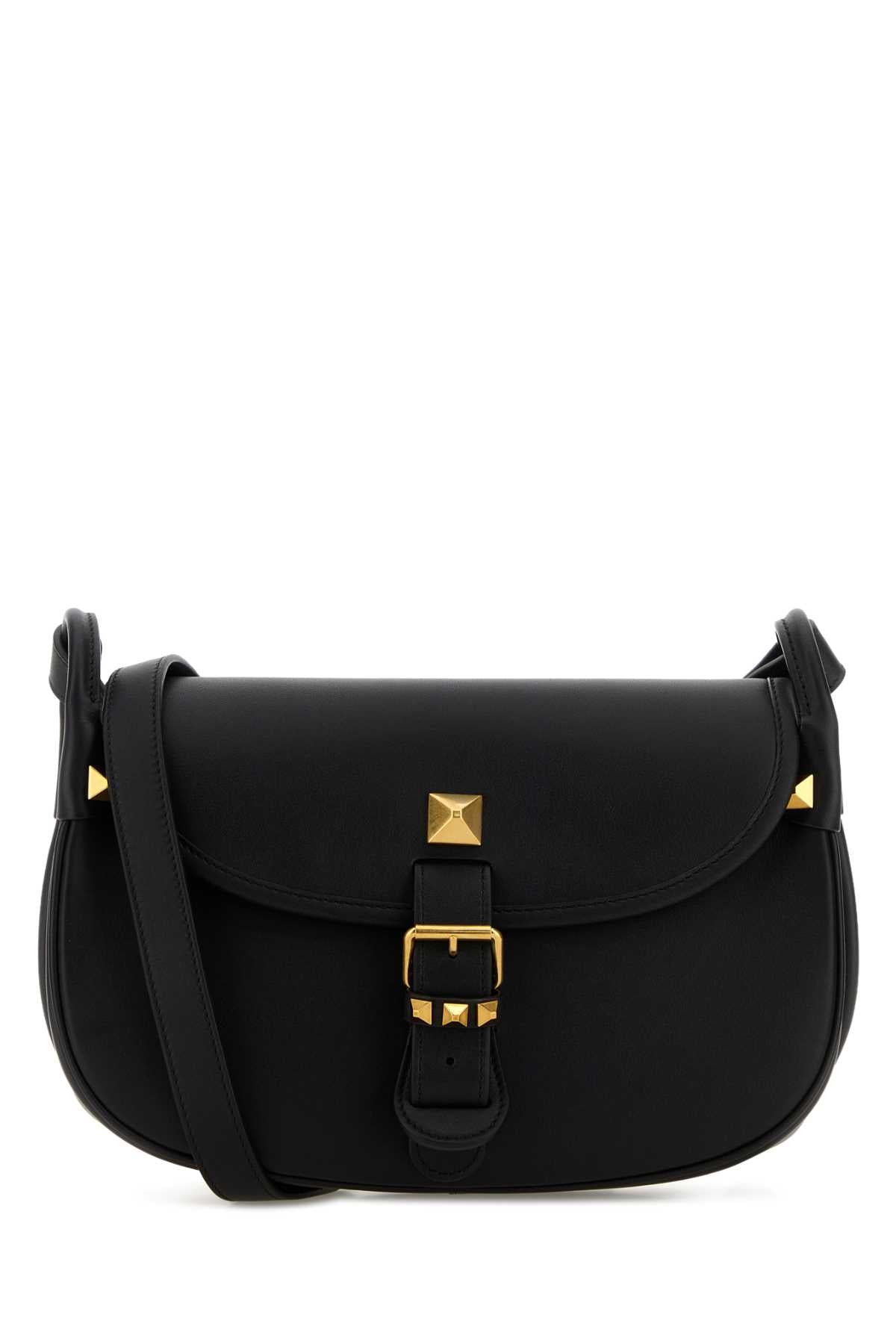 Valentino Garavani Women Black Leather Flaneuse Crossbody Bag VALENTINO GARAVANI