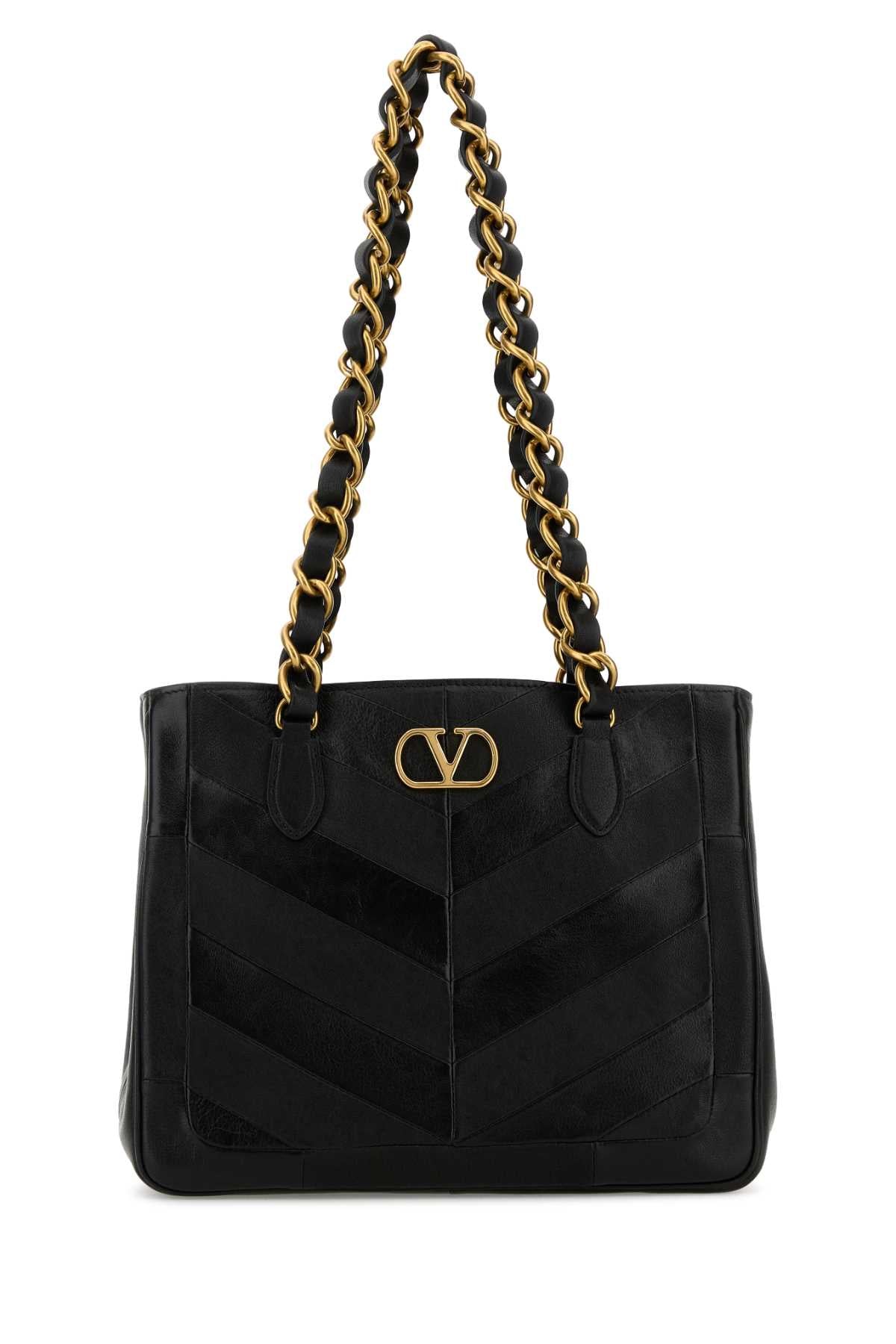 Valentino Garavani Women Black Leather La Seine Shopping Bag